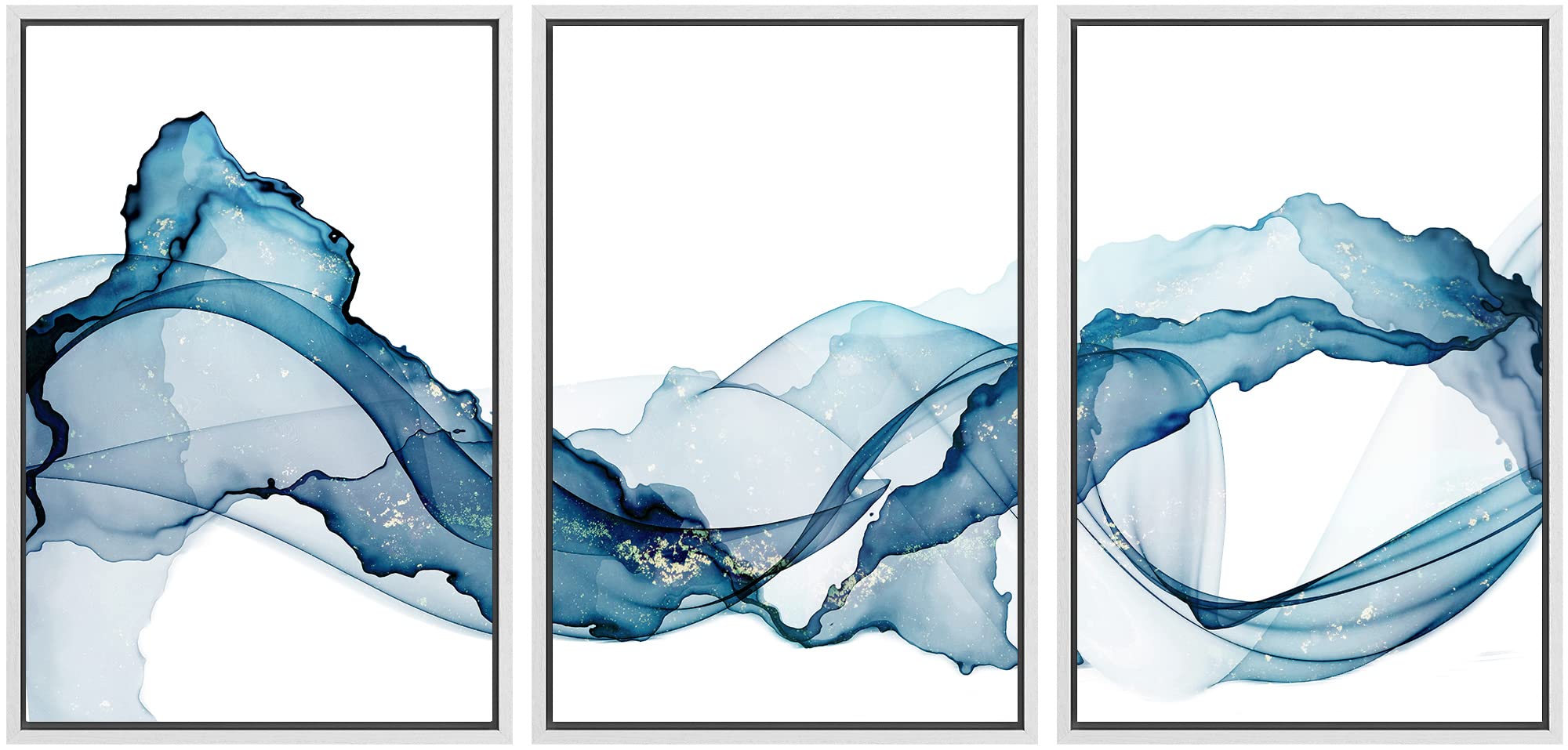 Signwin Framed Canvas Print Wall Art Vibrant Pastel Minimal Smoke Wave Landscape Abstract Shapes Illustrations Minimalism Decora