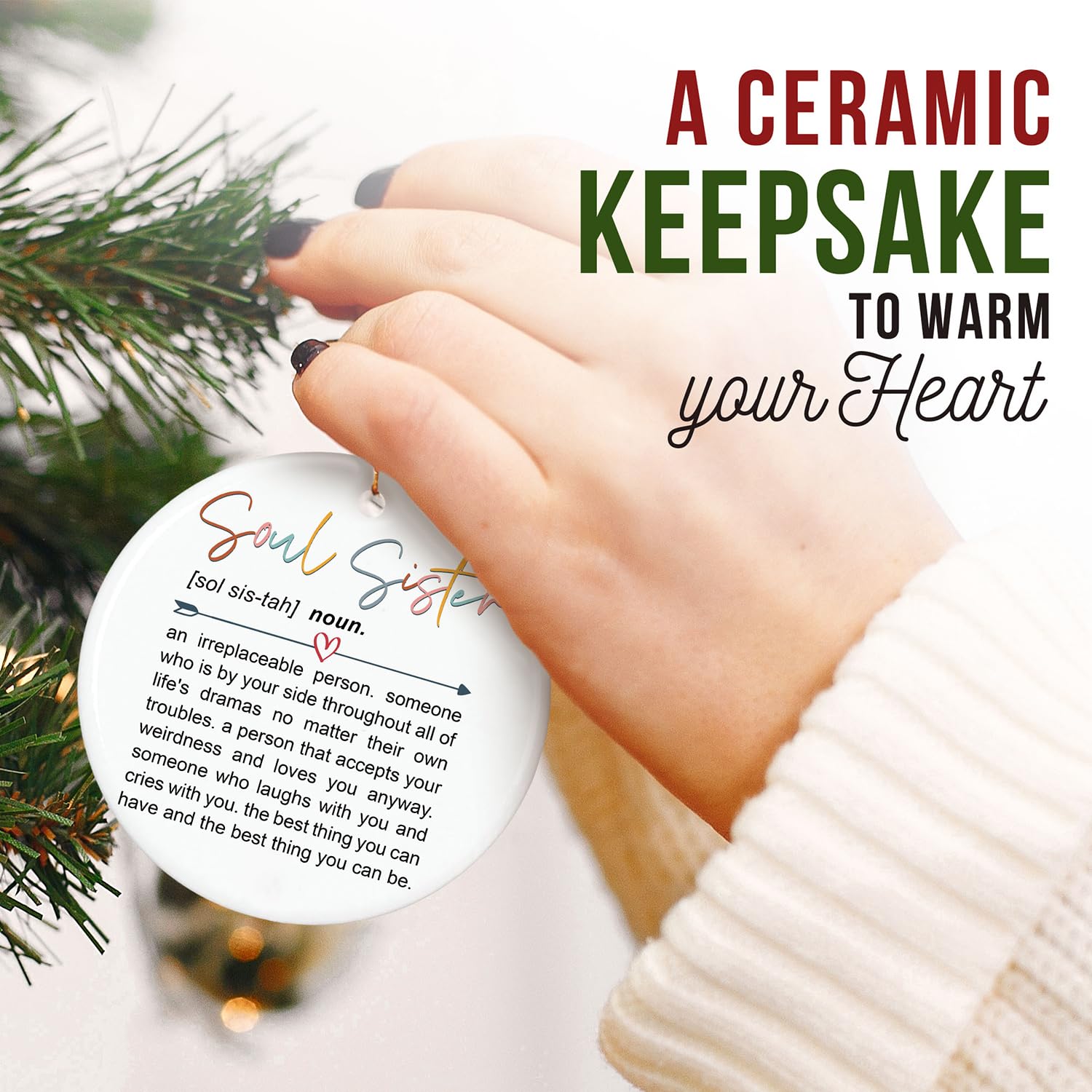 ZAGKOO Soul Sister Christmas Ornament 2025 - Soul Sister Gifts for Women, Best Friend Christmas Ornament, Friendship Gift for Be