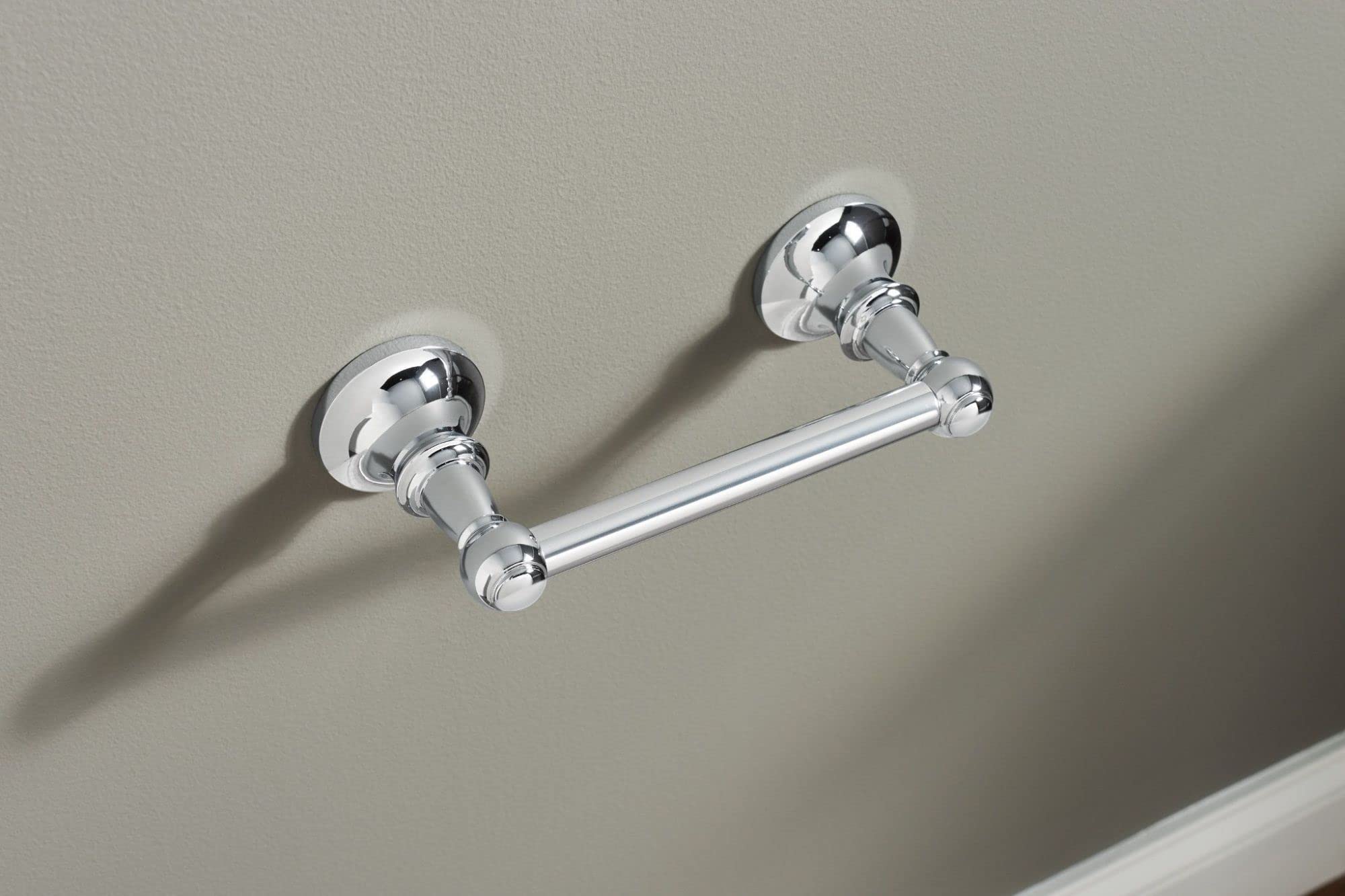 Moen Vale Chrome Toilet Paper Holder, Wall Mounted, Pivoting Design, 3.07 x 0.12 inches, Model DN4408CH