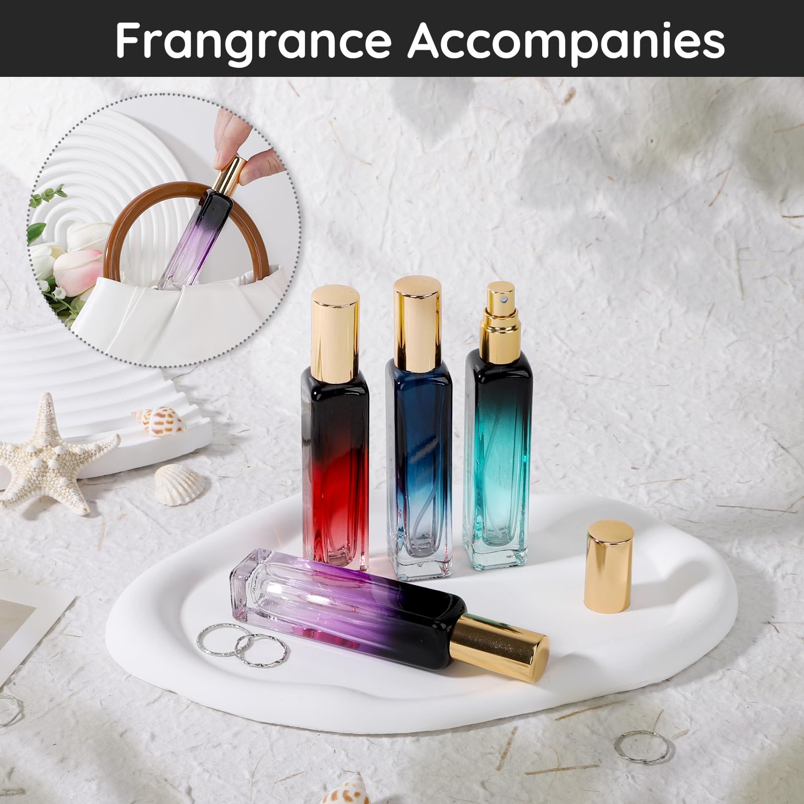 Segbeauty 0.5Oz Travel Perfume Atomizer Refillable, 8Pcs 15Ml Mini Glass Spray Bottle For Perfume, Empty Portable Cologne Travel
