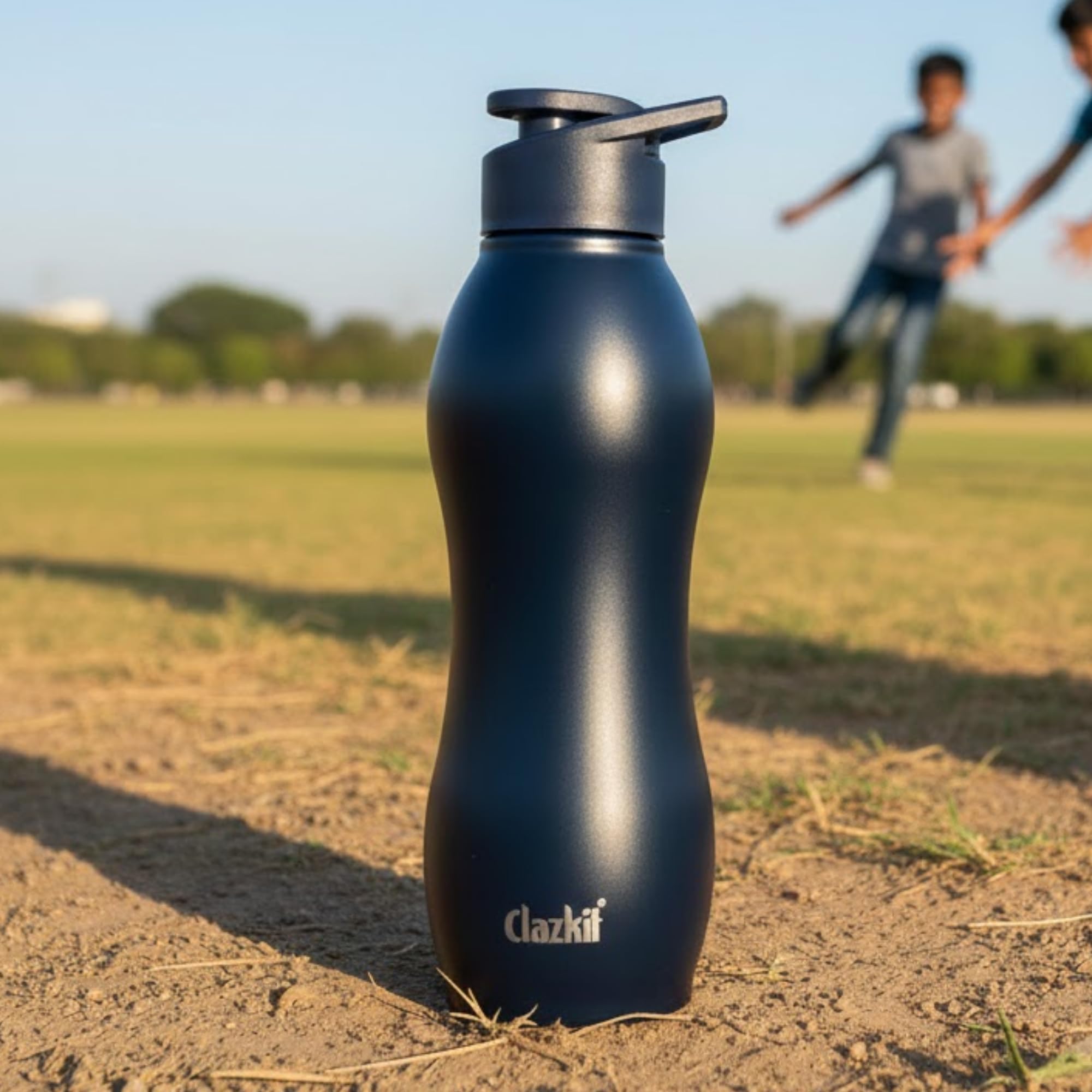 Clazkit Platina Stainless Steel Black Matte Finish Water Bottle |Isi Certified | Leakproof, Rust-Free, Bpa-Free, Durable For Fri
