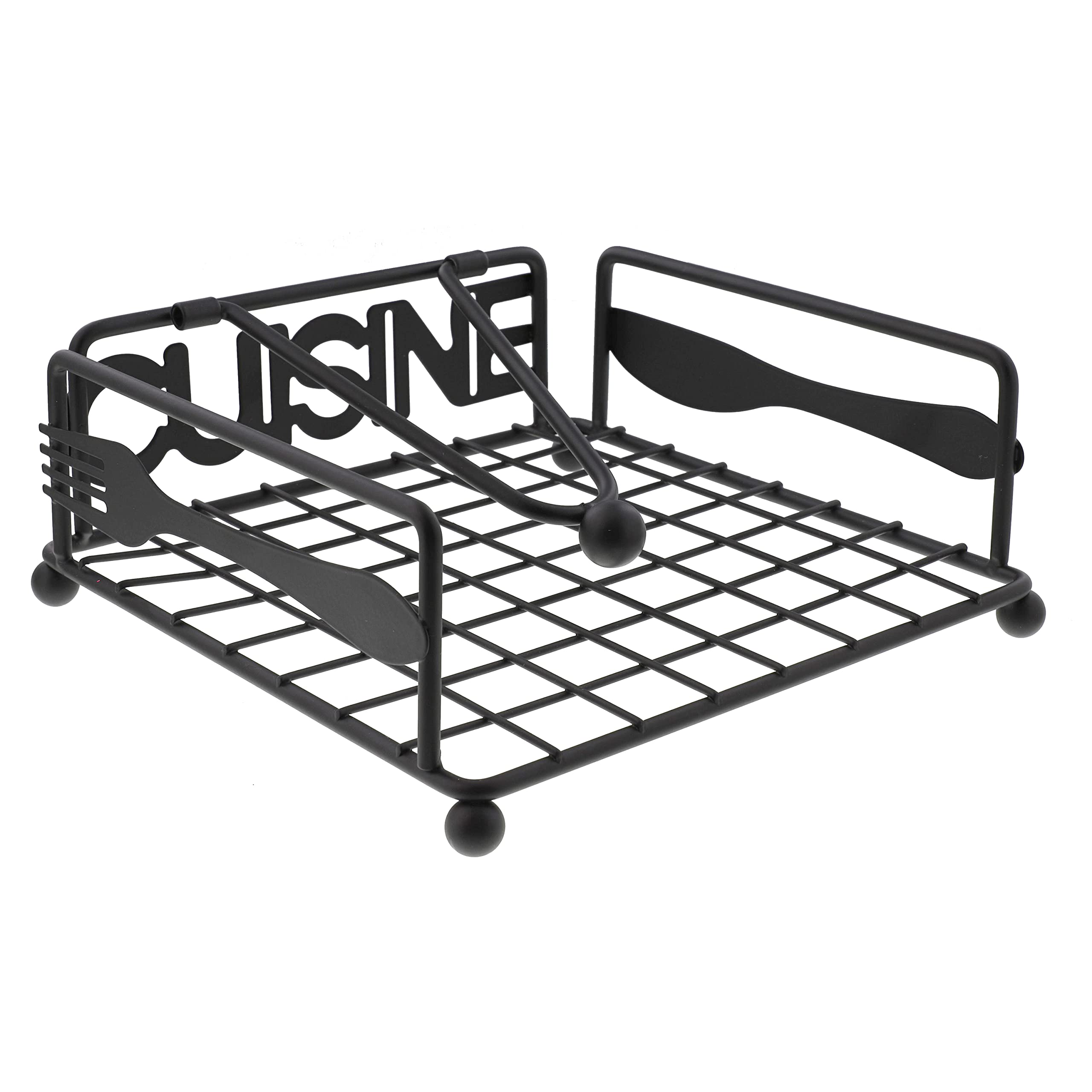 Black Metal Napkin Holder With Weight For Lunch Napkins