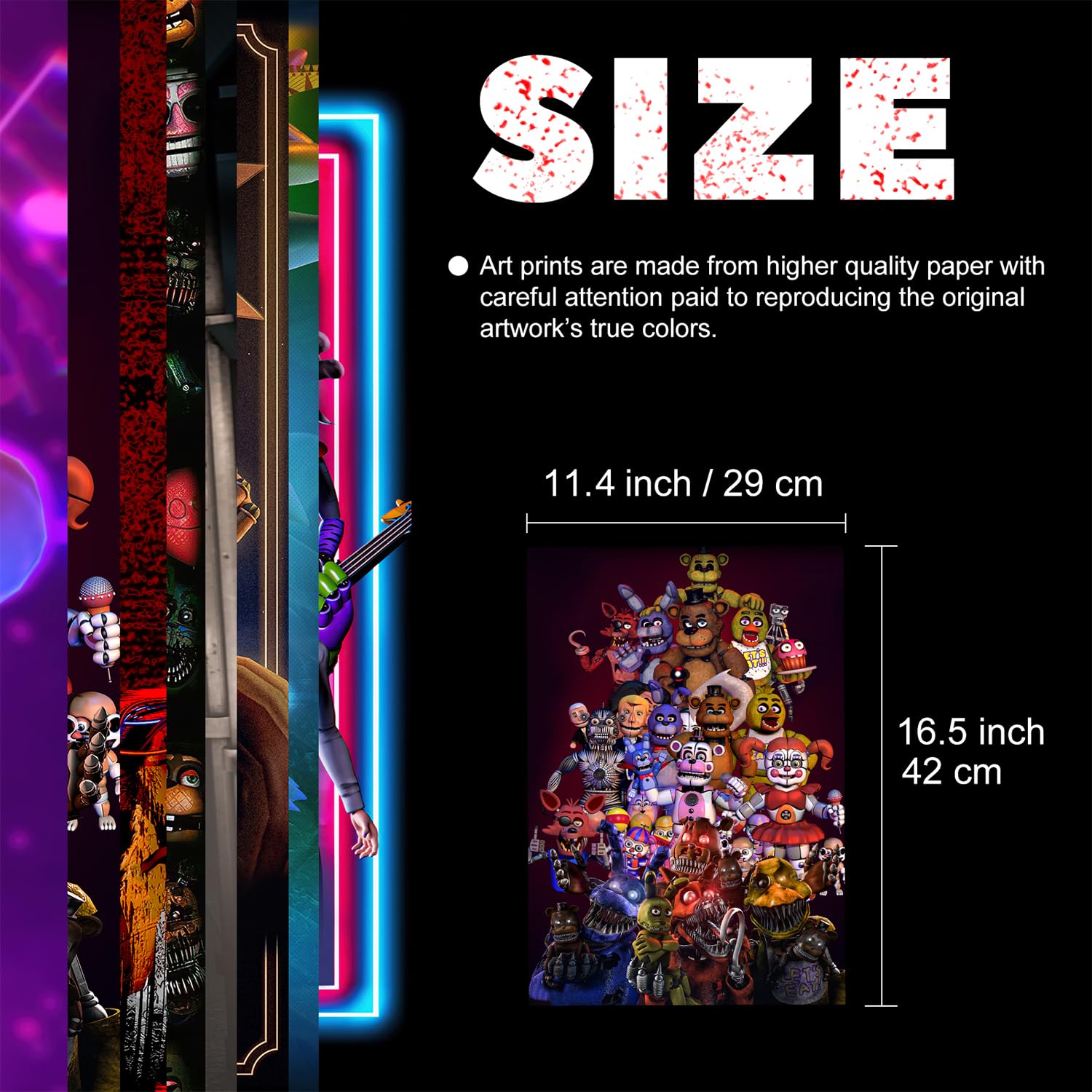Pounchi Horror Gaming Posters (8 Pcs With Wall Collage Kit) 11.4'' X 16.5'' Unframed Version Hd Printing Poster For Horror Video