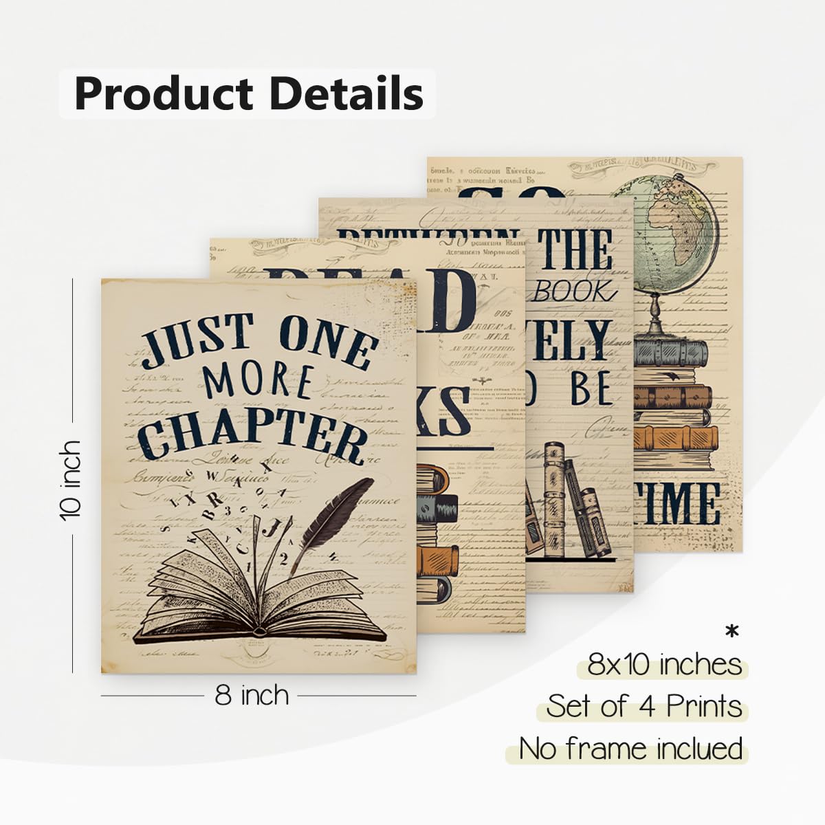 Plkmn Reading Posters For Library 8X10, Classroom Decor, Library Decor, Book Club Decorations, Book Lovers Gifts, Retro Vintage