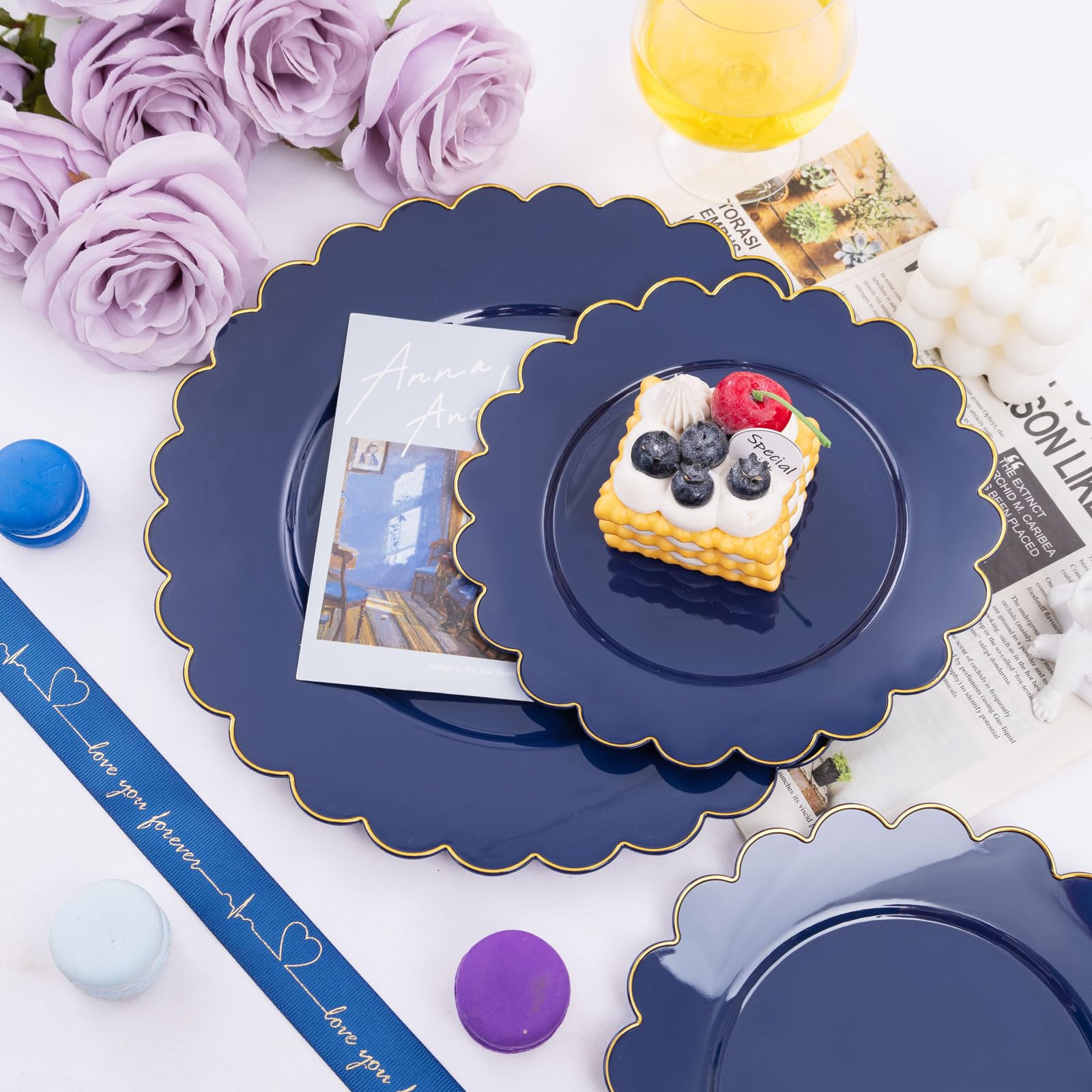 Liyh 60Pcs Black Plastic Plates,Black Disposable Plates,Clear Plastic Plates,Black Paper Plates,Black Charger Plates,Plastic Pla