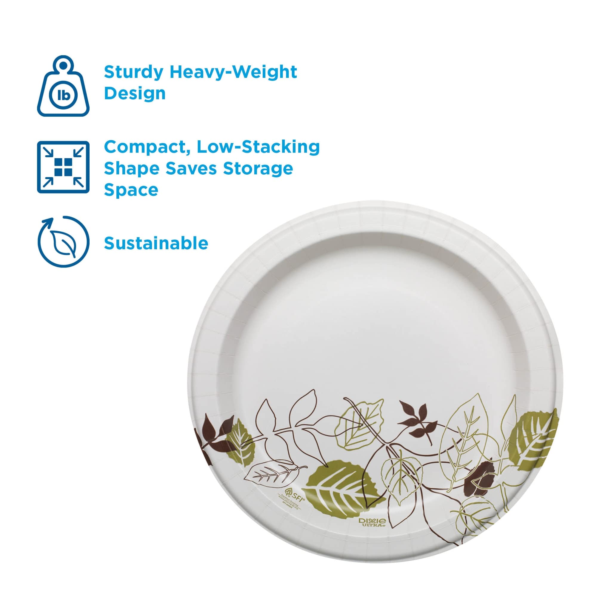 Dixie Ultra Heavy-Weight 10 Inch Paper Plates, 500 Count Bulk Pack (125 Plates Per Pack, 4 Packs Per Case) - Ideal For Home, Res