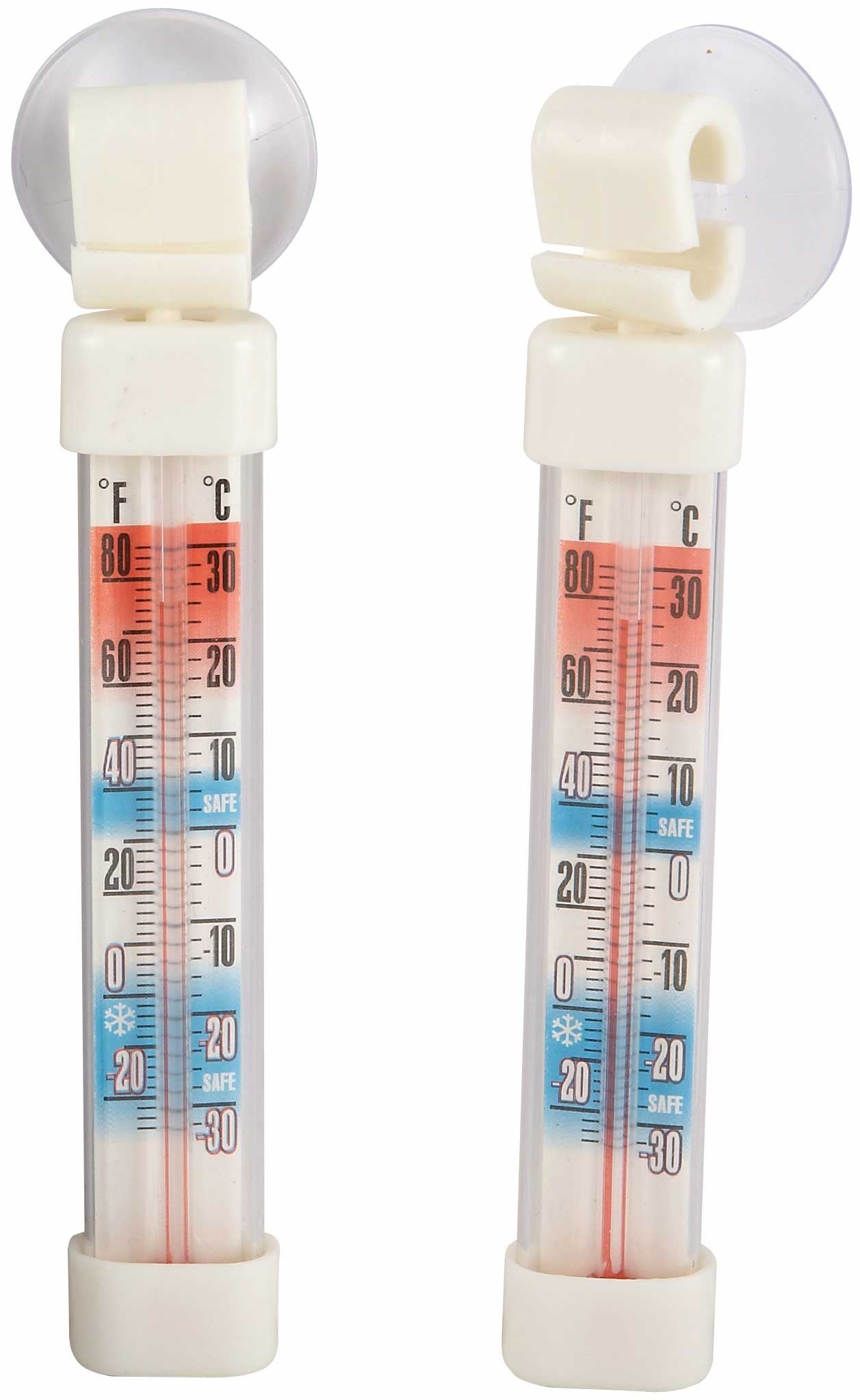 Winco Refrigerator/Freezer Thermometers With Suction Cups, 2-7/8-Inch By 5/8-Inch, 2-Pack