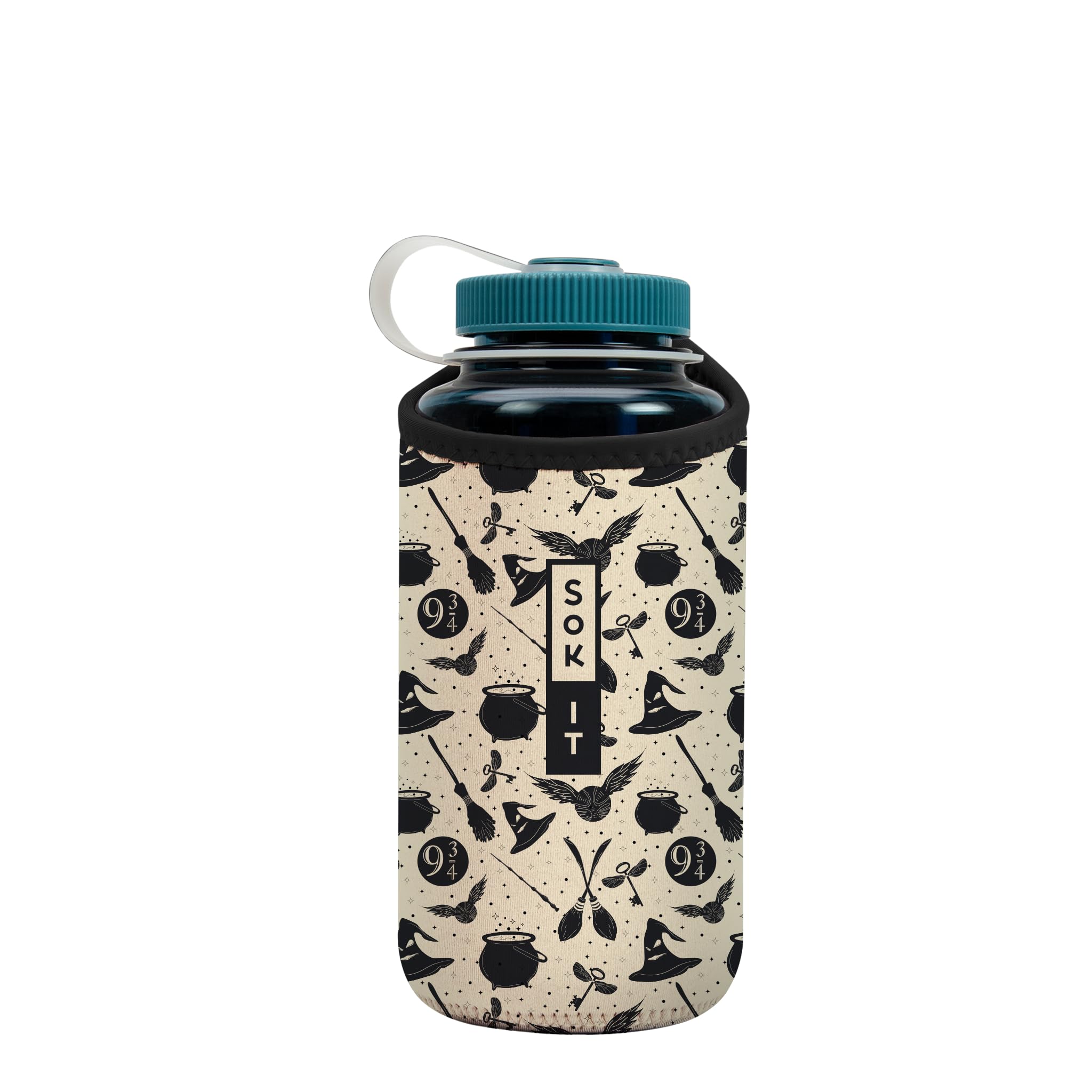 Sok It BotlSok Water Bottle Sleeve Insulated Neoprene Cover (Wizards Walk, Fits 32oz Nalgene)