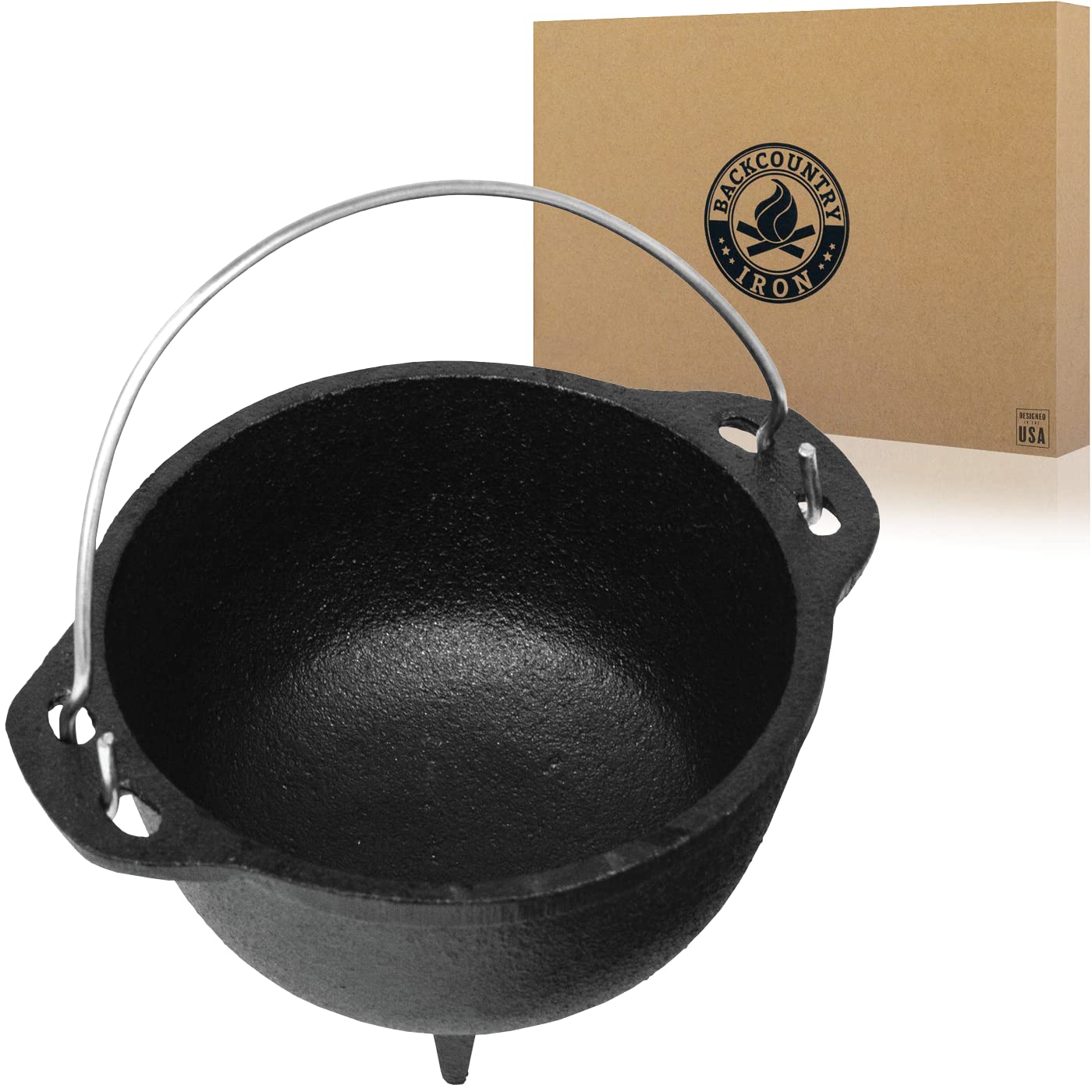 Backcountry Iron 4.75 Inch Cauldron Cast Iron Country Kettle For Wicca And Witchcraft