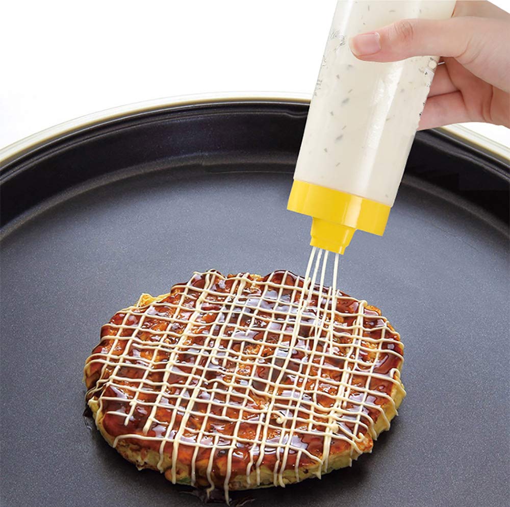 Kakamono 2-Pack Porous Squeeze Bottles,Leak Proof Refillable Condiment Container For Kitchen Use,Salad Dressings,Top Dispensers