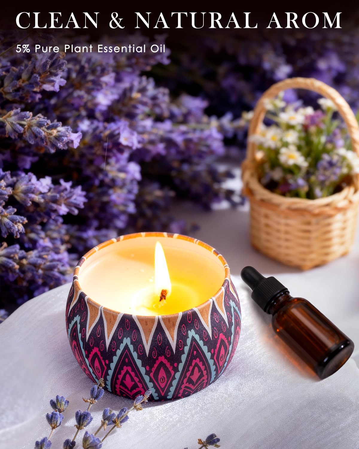 Gifts for Women, Scented Candles Gifts Set for Women/Mom, 4 Pack Aromatherapy Candles for Home Scented, 120H Burning, Stress Rel