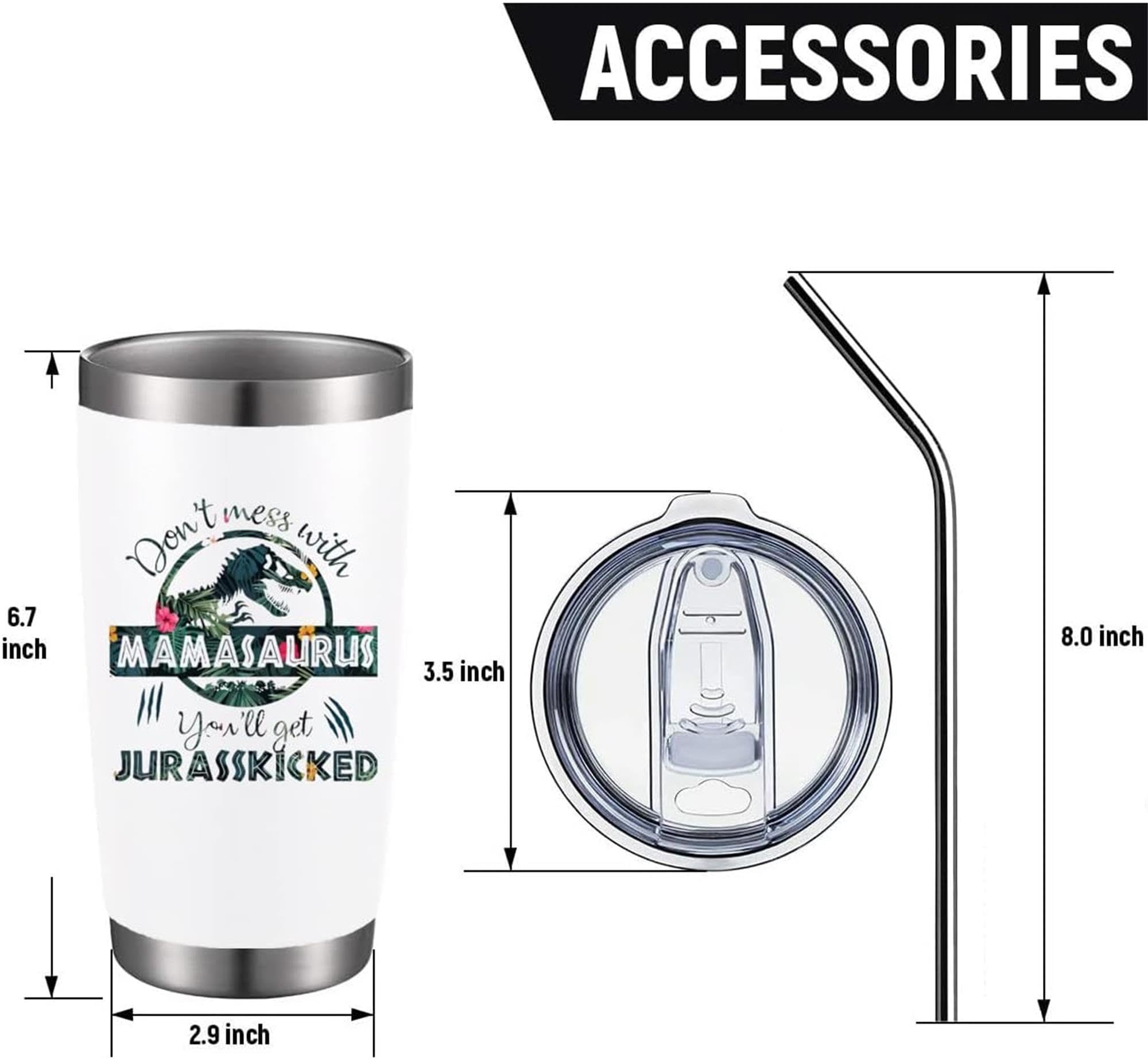 Athand Mama Water Bottle,Mom Birthday Gifts,Mothers Day Gifts For Mom From Daughter, Son,New Mom Mamasaurus Cup Tumbler - Funny