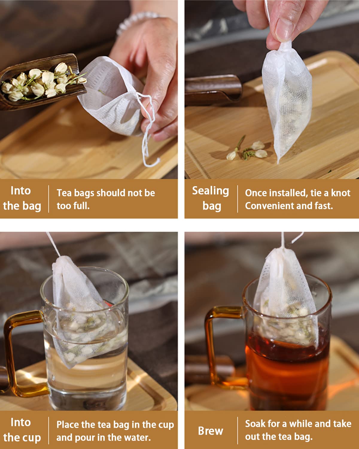 200Pcs Disposable Tea Bags For Loose Leaf Tea, Tea Filter Bags With Free Tea Spoon For Loose Tea Loose Leaf Tea, Coffee, Spice,