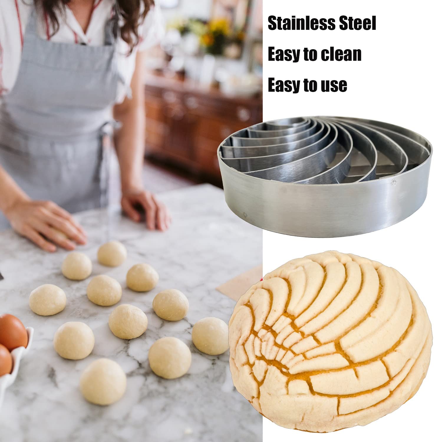 Concha Cutter Mexican Bread Mold Made Of Stainless Steel 4.1 Inch  Concha Stamp Two Sided Mold For Pan Dulce Mexicano Cortadora De Pan  Bread Shape Cutter Concha Pillow