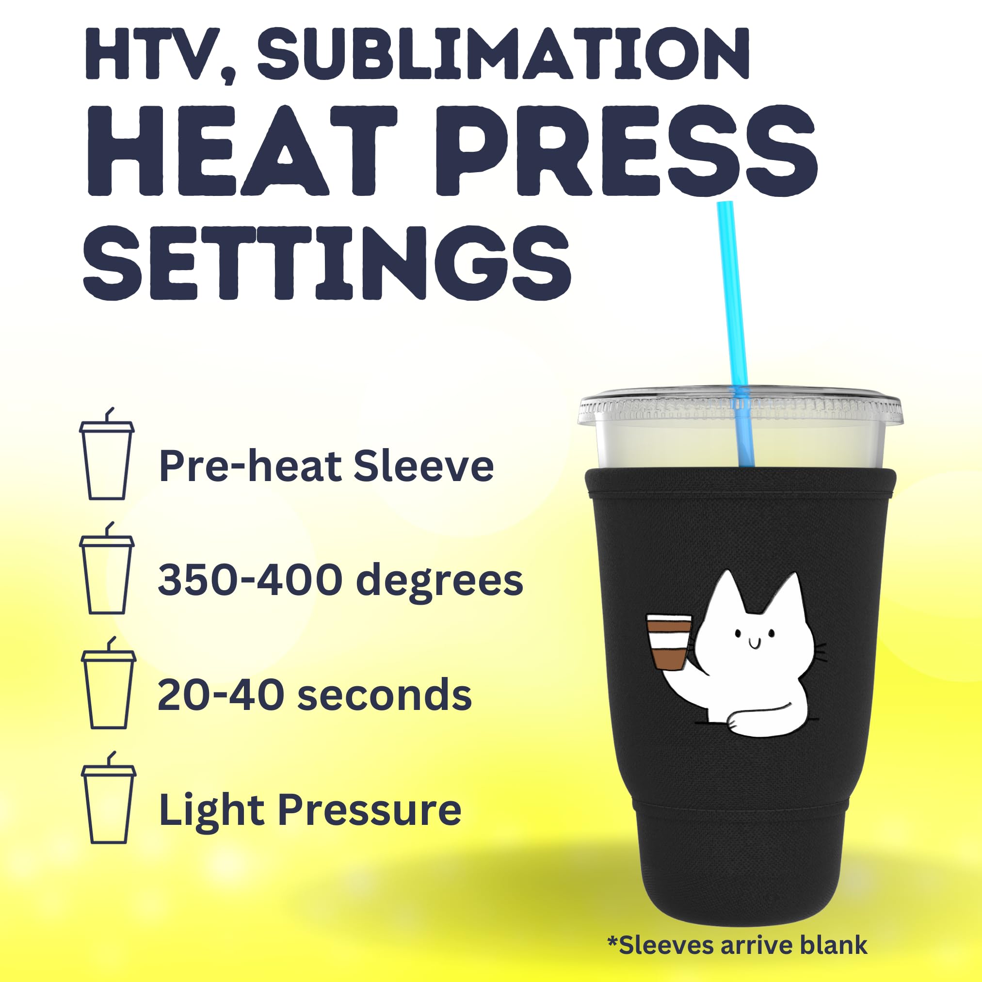 Tahoebay Iced Coffee Sleeves (4-Pack) Fits Large Drive-Thru Cups - Insulated Holders For Cold Drinks, Boba Tea, Shakes, Juice (B