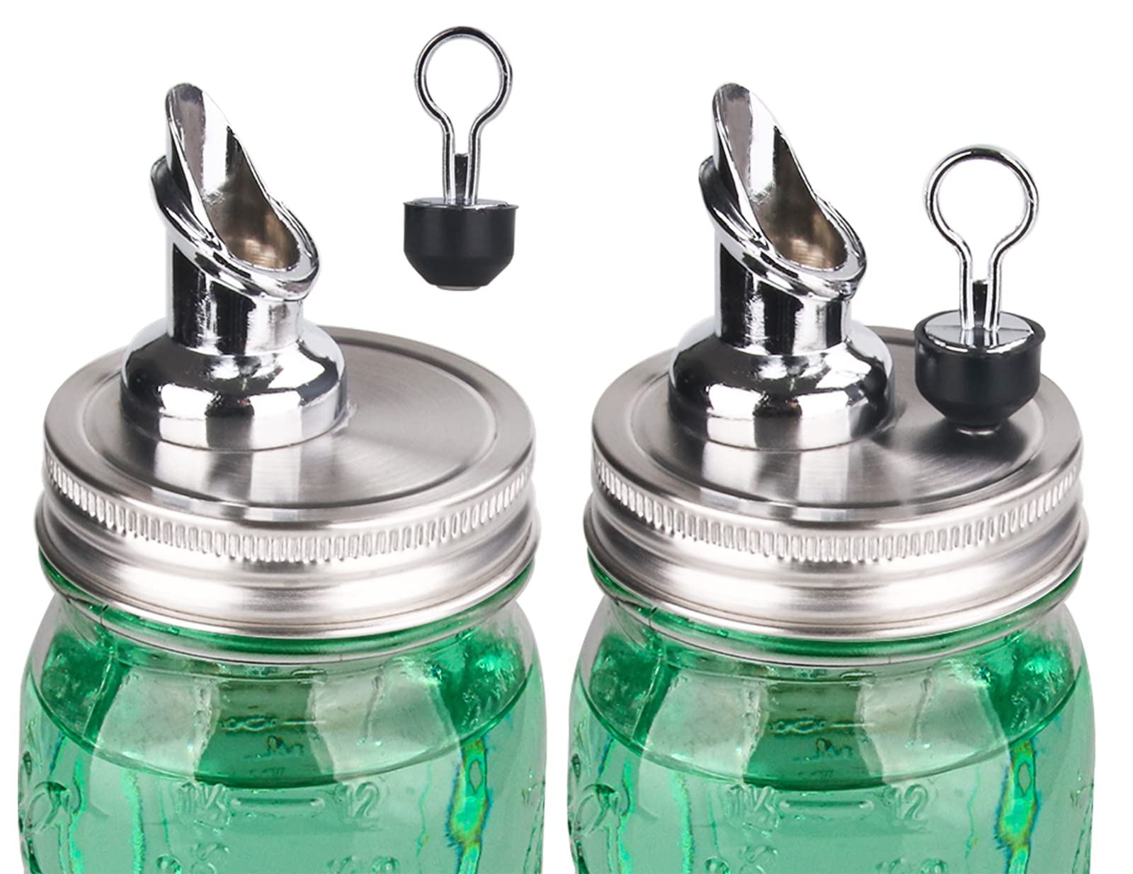 Mason Jar Spouts.Free Flow Mason Jar Spout,Mason Jar For Spout Regular Mouth Size 70Mmstainless Steel Lid, Mason Jar Pourer 2 Pa