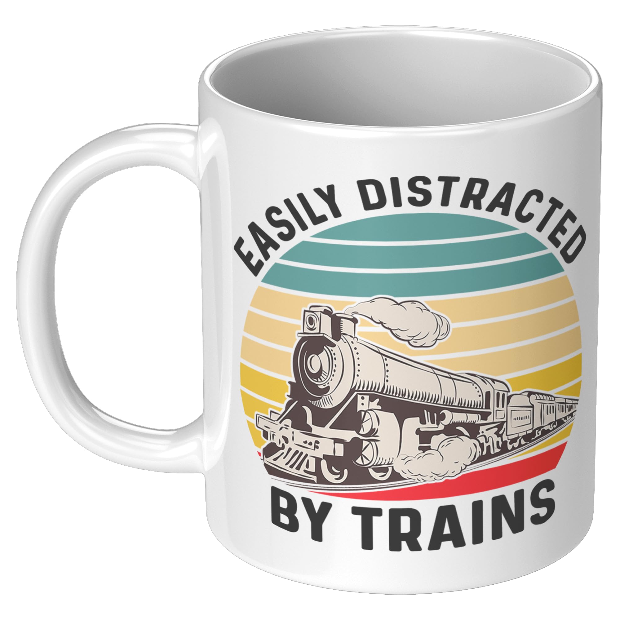 Coveted Goods Train Mug, Easily Distracted by Trains, Train Lover Mug, Train Coffee Mug, Locomotive Mug