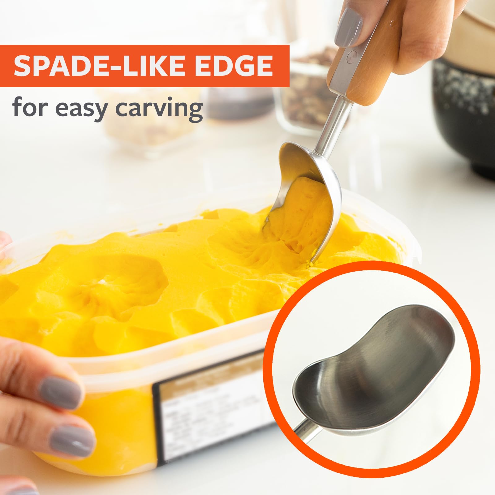 Full Circle The Baller, Stainless Steel Ice Cream Scoop: Effortless Scooping, Picture-Perfect Serves. Carves Through The Hardest