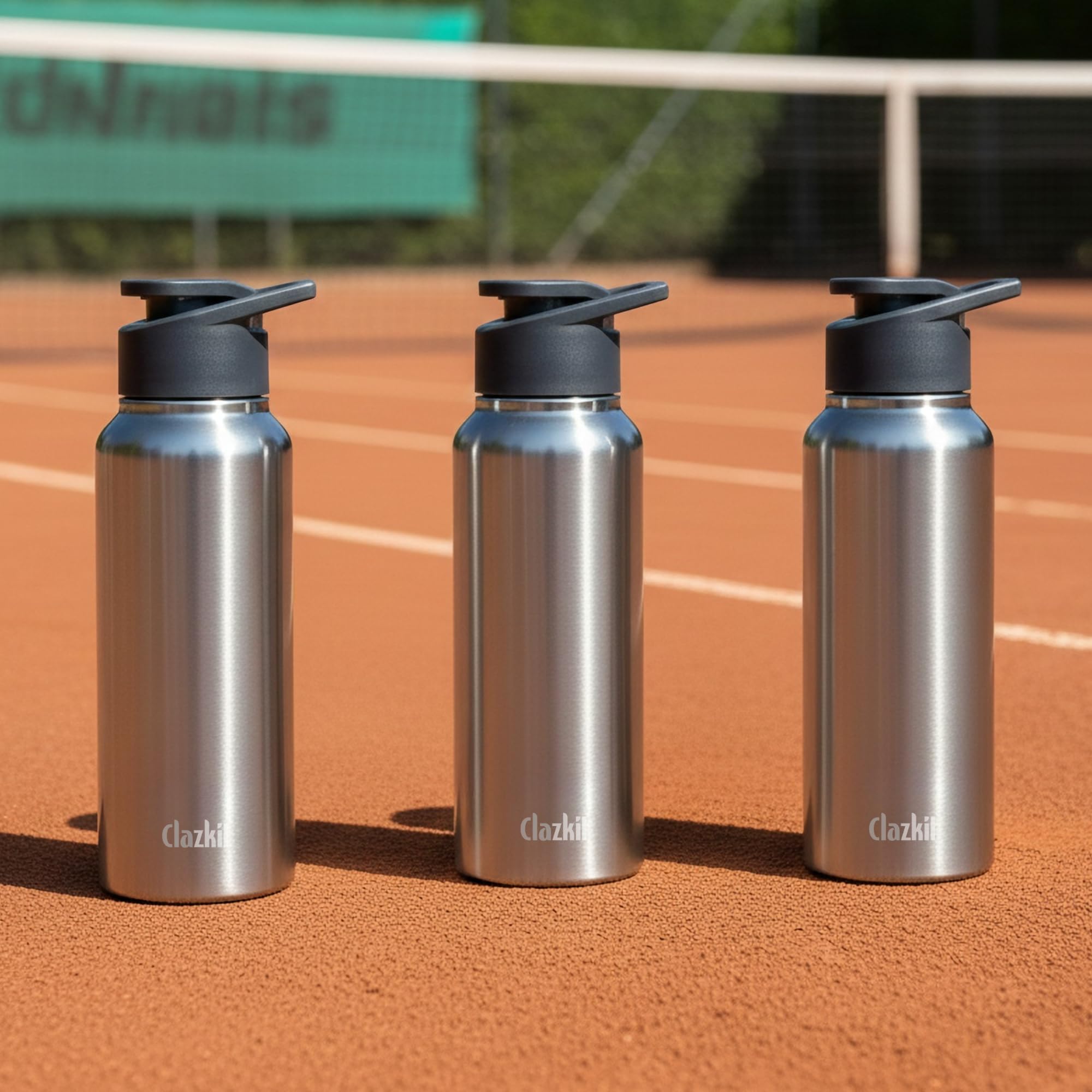 Clazkit Amaze 750Ml Sporty Stainless Steel Water Bottle Set Of 3 |Isi Certified |Leakproof, Rust-Free, Bpa-Free, Durable For Col