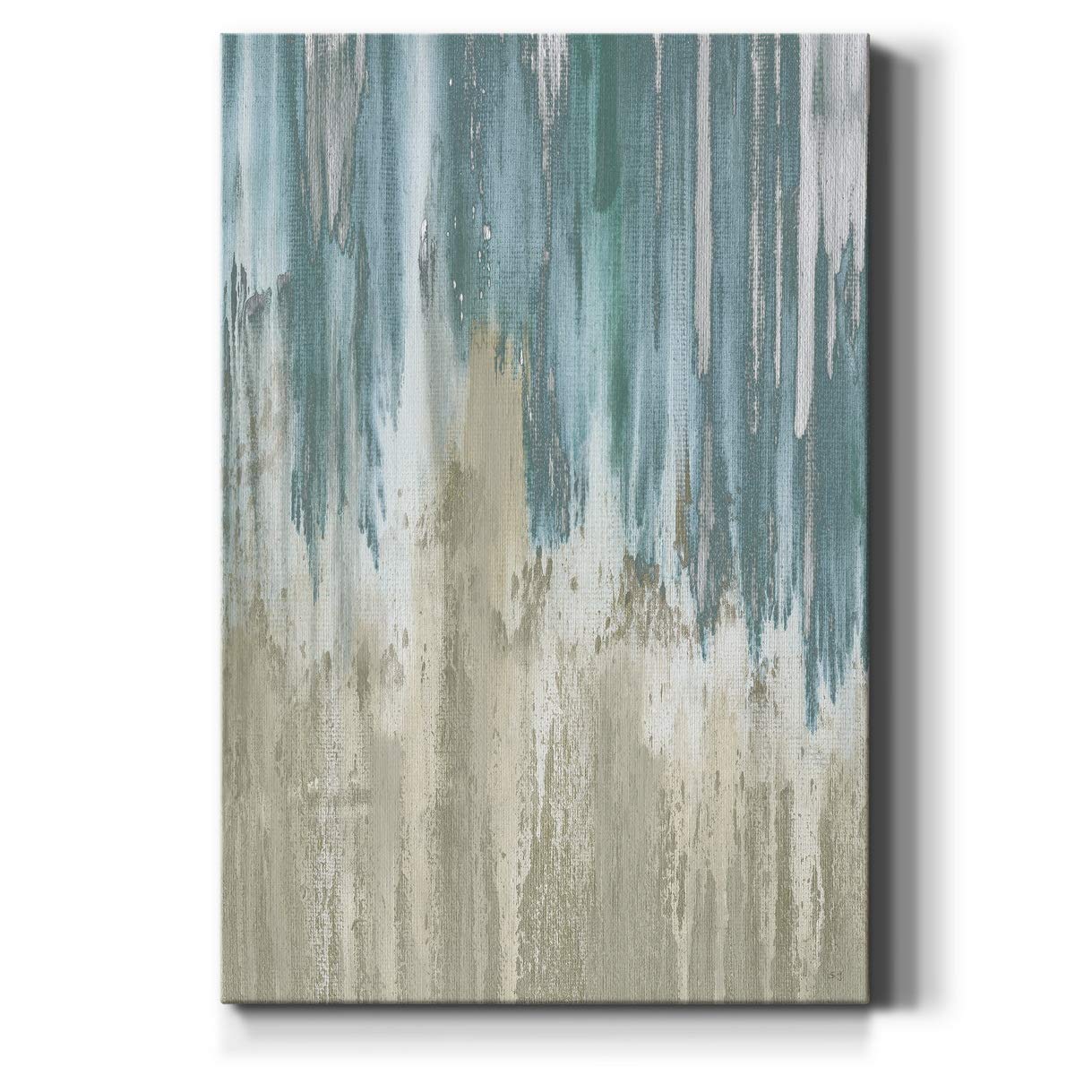 Renditions Gallery Canvas Wall Art Modern Paintings For Wall Decorations Blue Grey Waterfall Canvas Abstract Wall Hanging Artwor