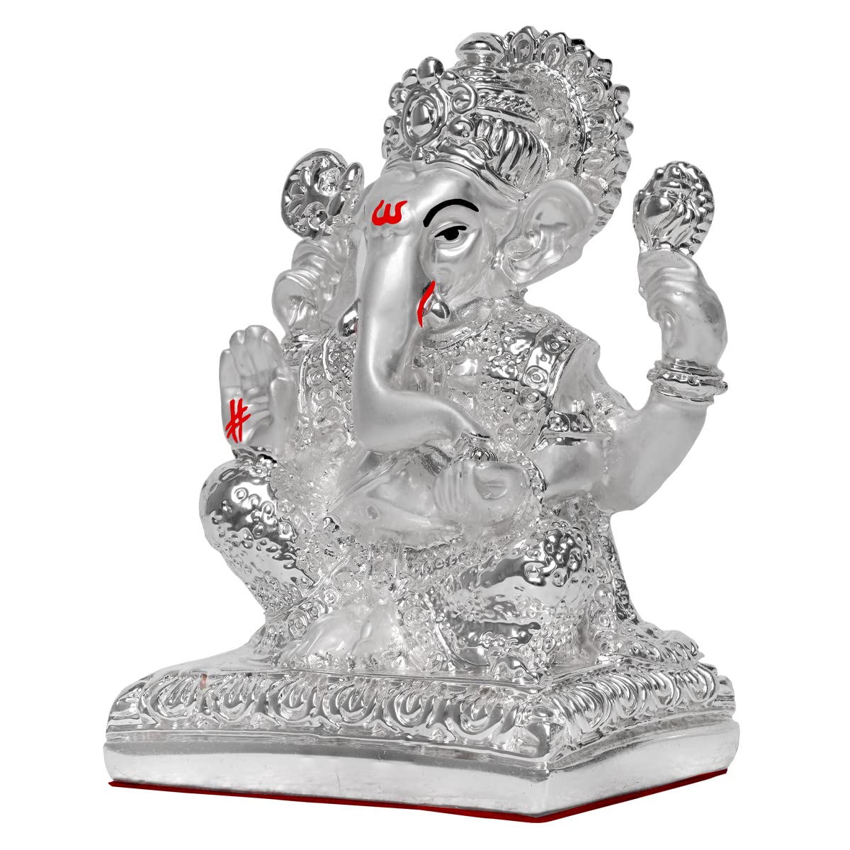 Diviniti Ganesha Idol For Home Decor| 999 Silver Plated Sculpture Of Ganesha Figurine| Idol For Home, Office, Temple And Table D