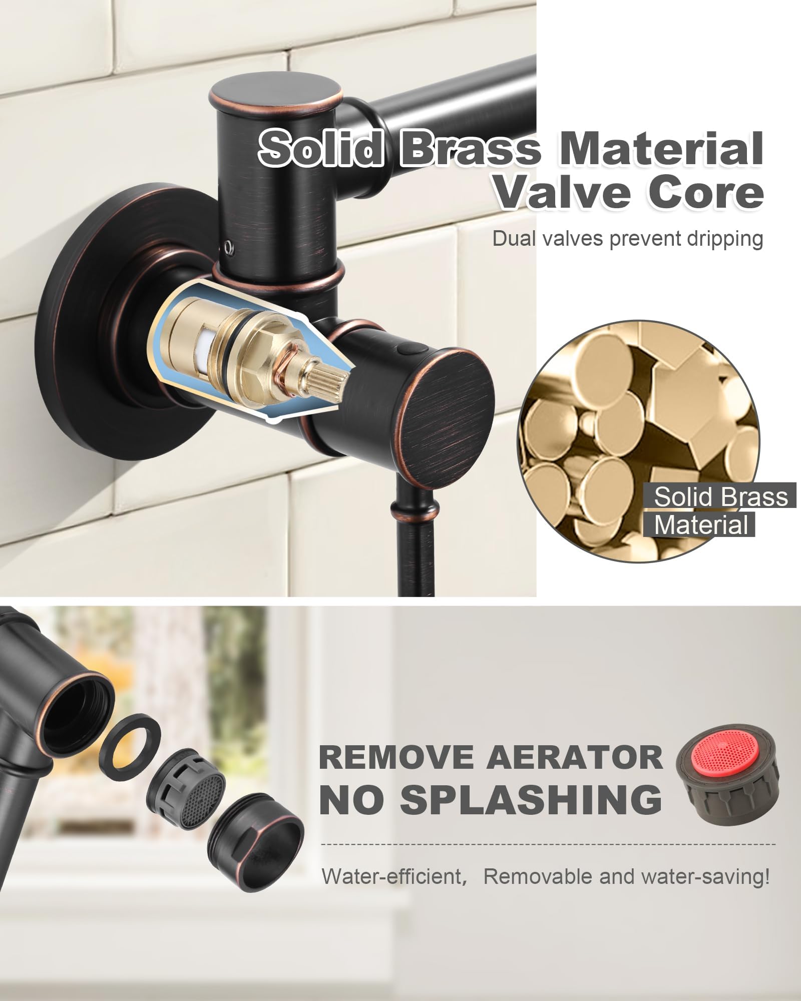Pot Filler Faucet, Wall Mount Stove Faucet For Kitchen Sink, Brass Kitchen Pot Faucet Over Stove, Pot Filler Folding Faucet With