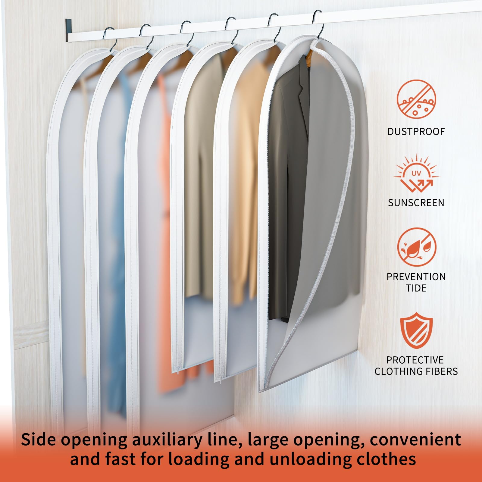 Xuksuns Clear Garment Bags For Hanging Clothes,40In Dress Bags Clothing Bags Suit Bags Coat For Sweater Closet Storage Moth Proo