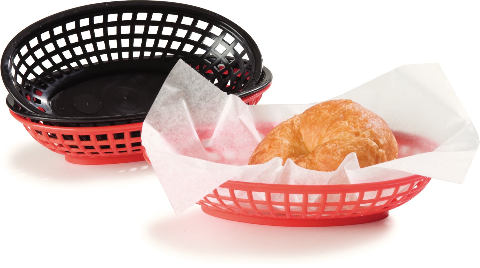 Cfs 033303 Restaurant Quality Oval Basket Display, Polyethylene, 9-1/4'' X 6'', Black