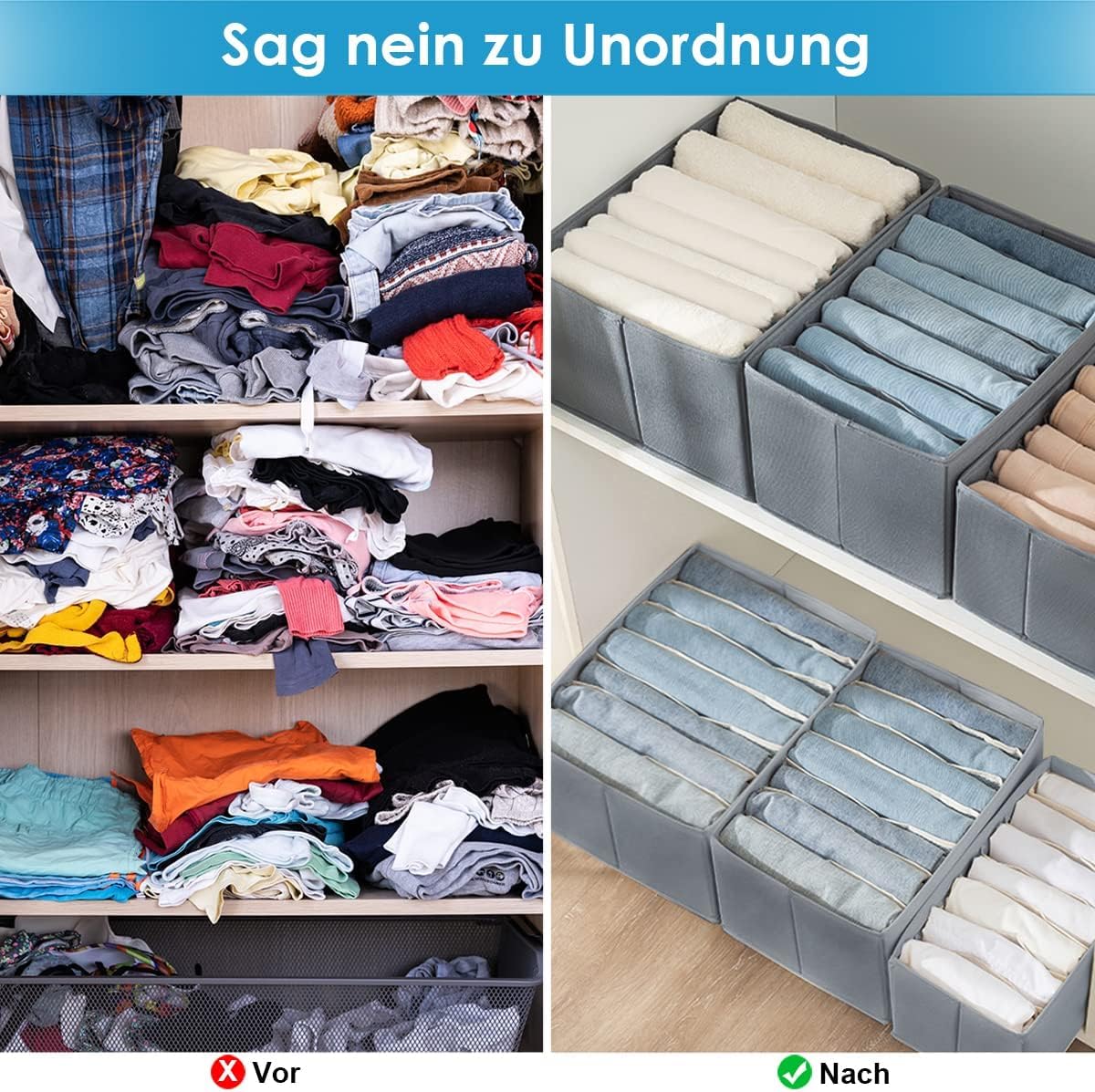 Renva 4 Pcs Clothing Organiser For Wardrobe Storage,Shirt,Pant Drawer Organizer,Wardrobe Organizer For Storage,Closet Organizer