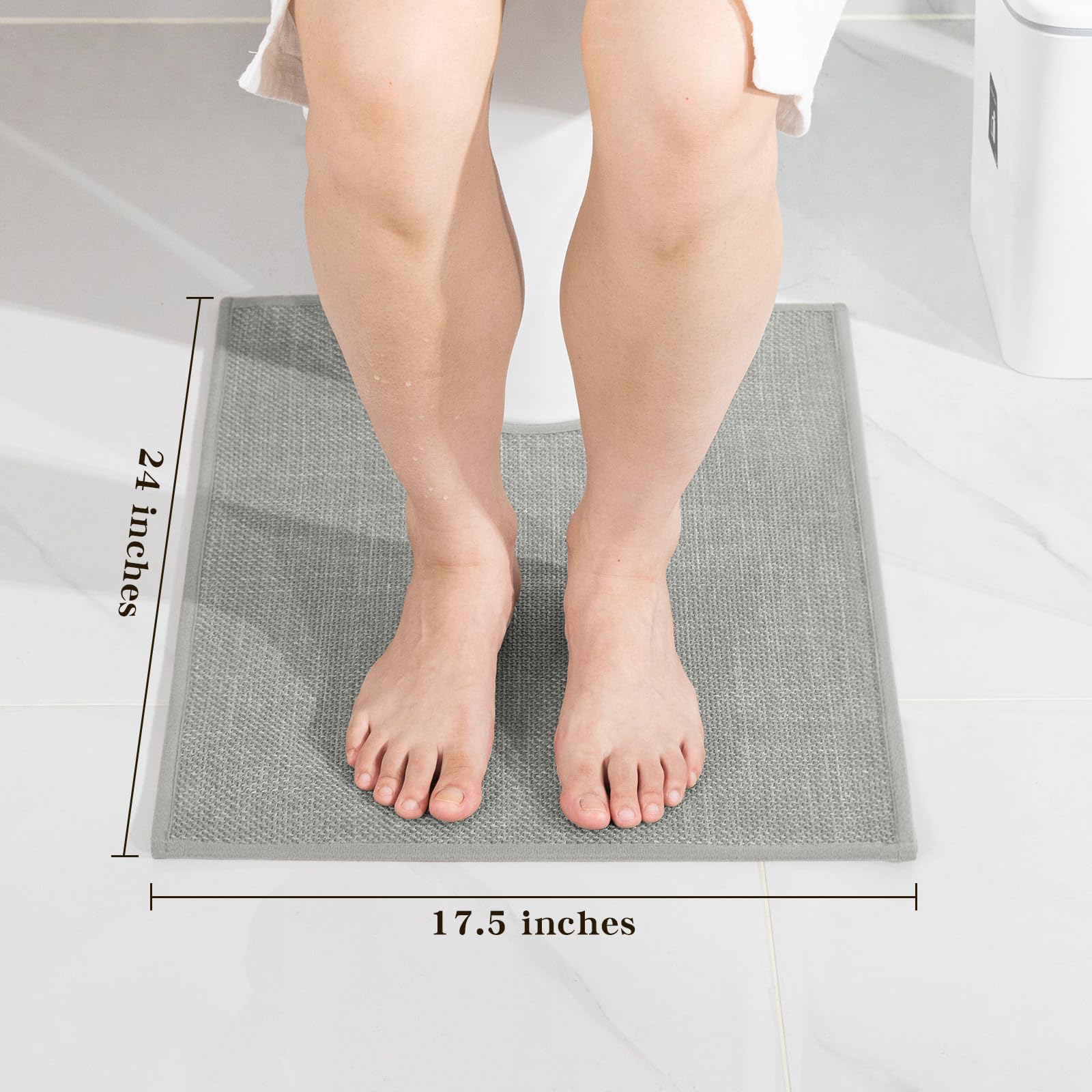 Chakme Bathroom Rugs Mat U-Shaped 24X17, Ultra Thin Non Slip Bath Mat Small Quick Dry Absorbent Bath Mat For Bathroom Floor, (Da