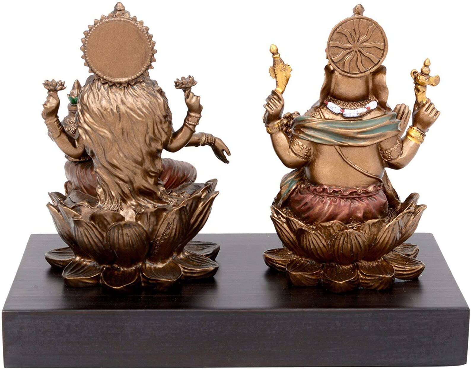 Sri Krishna Culture Set Of Small Laxmi Ganesh For Home- Height-3 Inches-Resin-Antique Finish