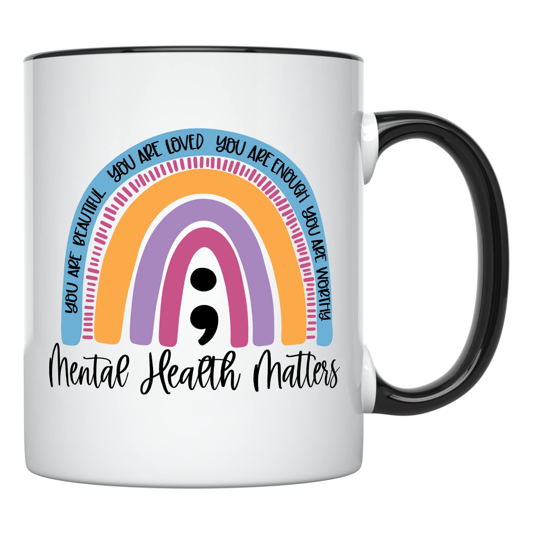 YouNique Designs Mental Health Awareness Mug, 11 Ounces, Mental Health Coffee Mug for Women, Mental Illness Merch, Mental Illnes
