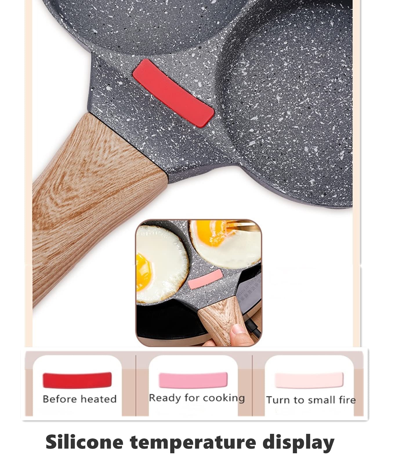 Hupecham 4-Cup Egg Pan Nonstick, And Healthy Granite Egg Frying Pan, Versatile Breakfast Skillet For Eggs, Pancakes, Plett, Crep