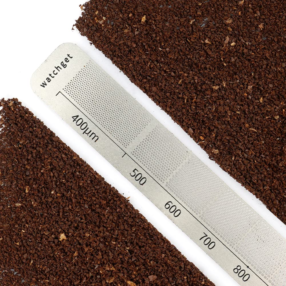 Watchget Ground Coffee Measuring Ruler Stainless Steel Precision Measuring Tool For Coffee Grind Size Professional Coffee Bean G