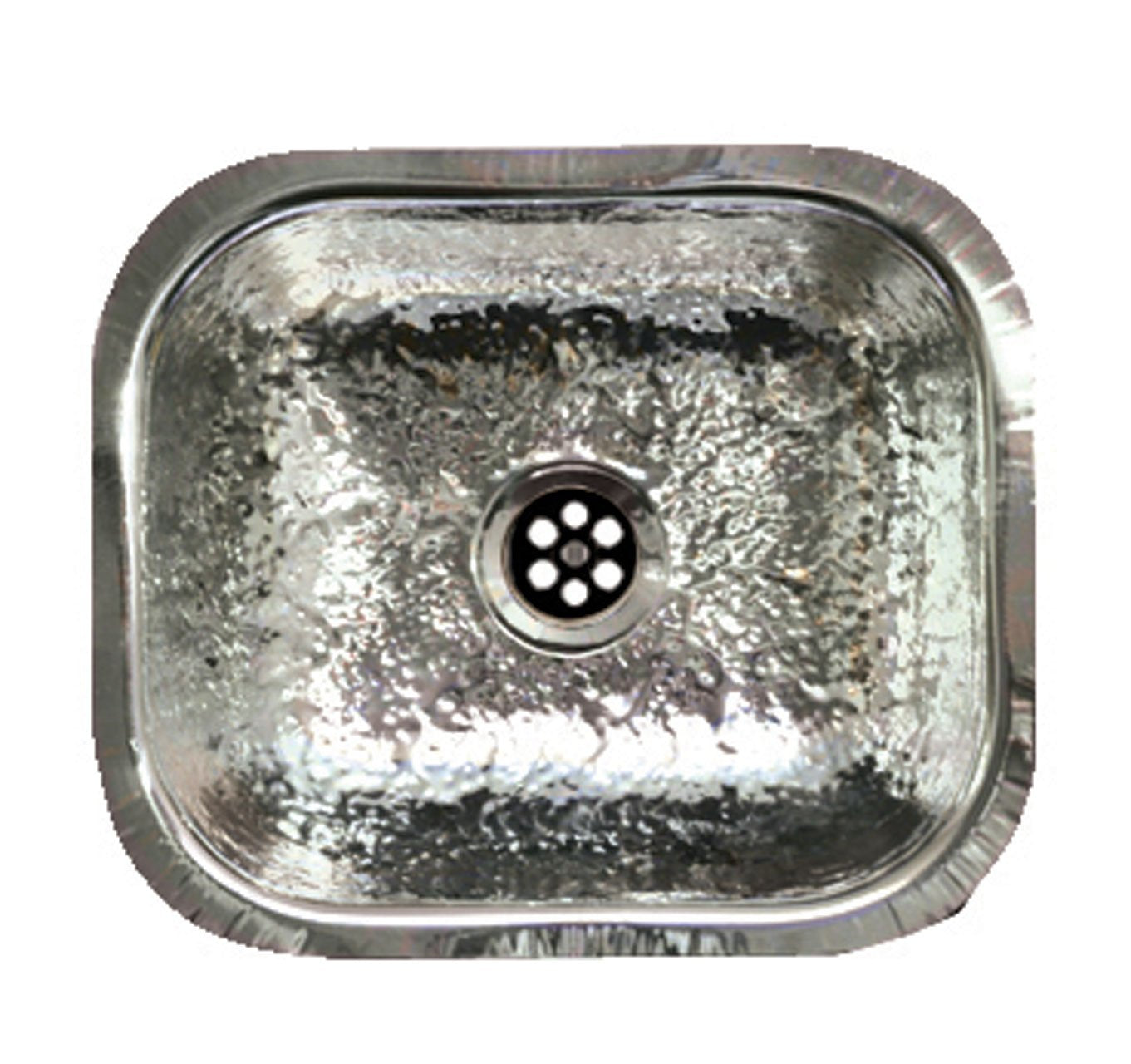 Whitehaus Collection Wh690Abb Decorative Prep Kitchen Sink, 13 5/8'' X 11 1/2'' X 5'', Hammered Stainless Steel