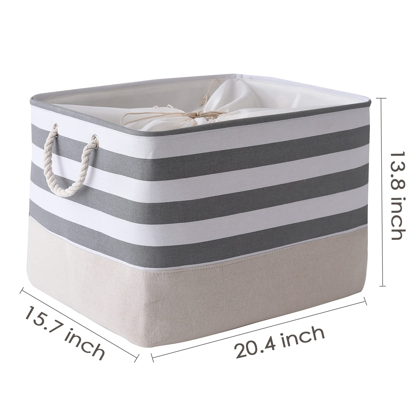 Thewarmhome Jumbo Storage Bins Baskets, Sturdy Fabric Organizing Basket W/Handles, Decorative Foldable Storage Baskets For Shelv