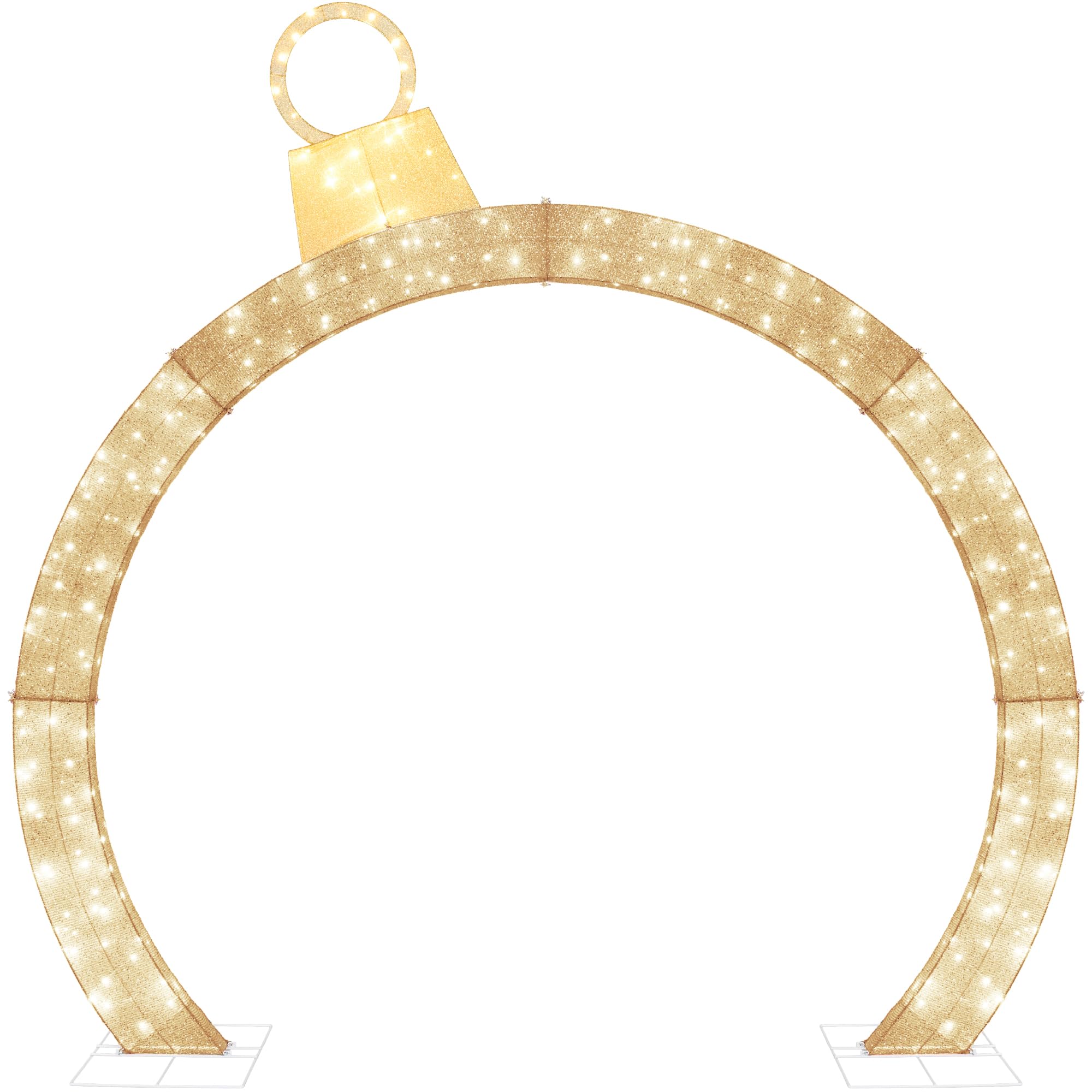 Best Choice Products Large Outdoor Christmas Lighted Archway Decoration, 9.5ft XL with Gold Ornament Cap, 330 LED Lights, Holida