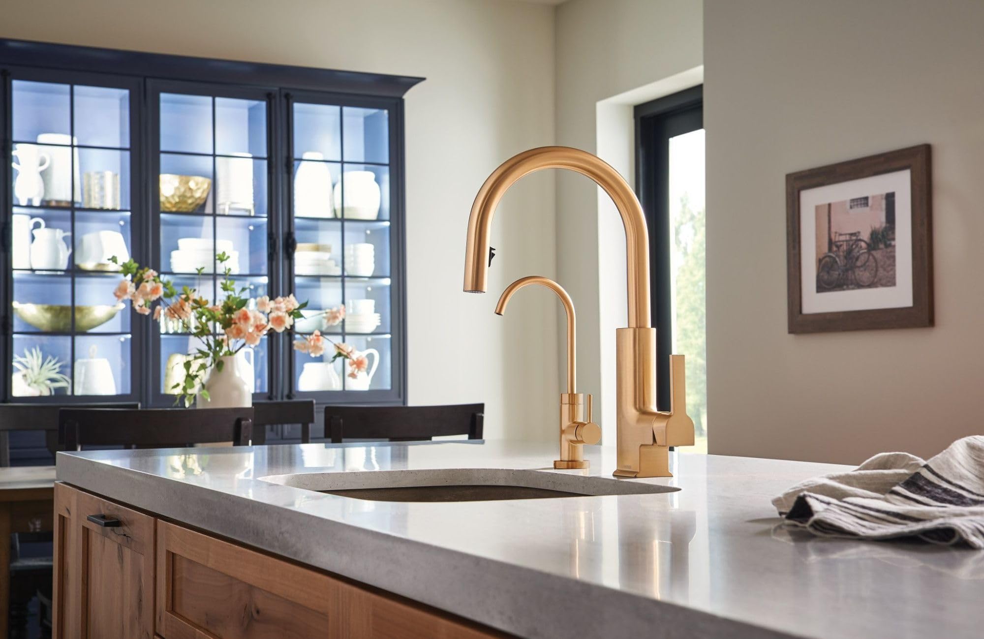 Moen S5530Bg Sip Modern Cold Water Kitchen Beverage Faucet With Optional Filtration System, Brushed Gold
