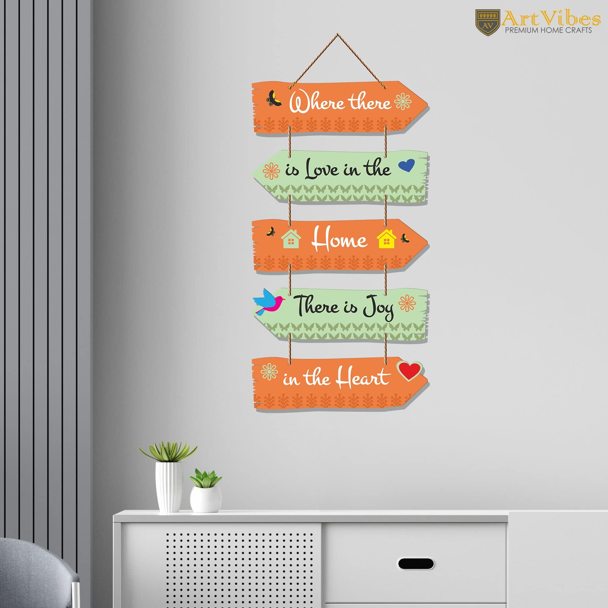 Artvibes Home Quotes Decorative Wall Art Wooden Hanger for Living Room | Bedroom | Gifts | Modern Painting Artworks Hangings for