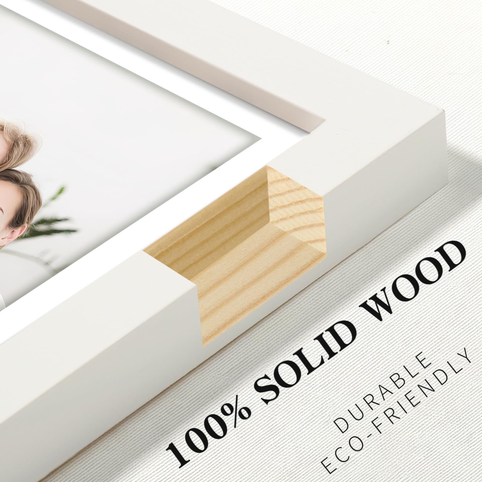 Picture Frames 5x7 2 Pack Made of Solid Wood White for Wall Mounting and Tabletop Display