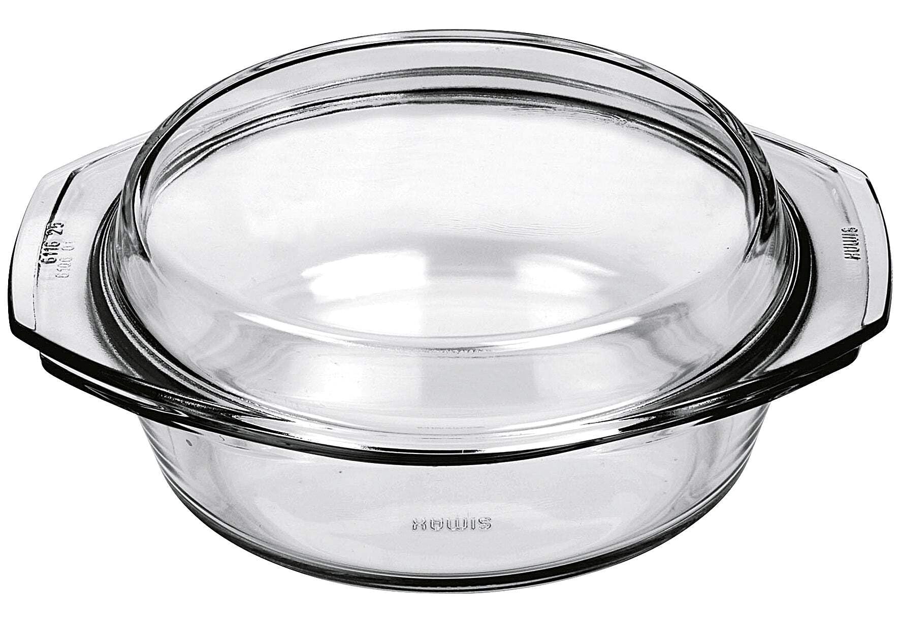 Simax 8593419414541 Round heatproof dish with lid 1L, one size, clear