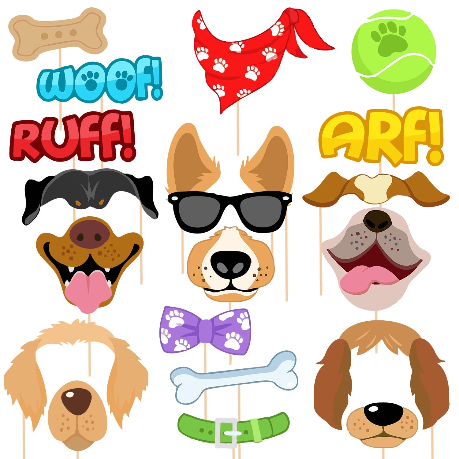 Zyozique Dog Theme Birthday Decorations | Puppy Photo Booth Props | Puppy Birthday Party Decorations Props | Dog Theme Photo Boo