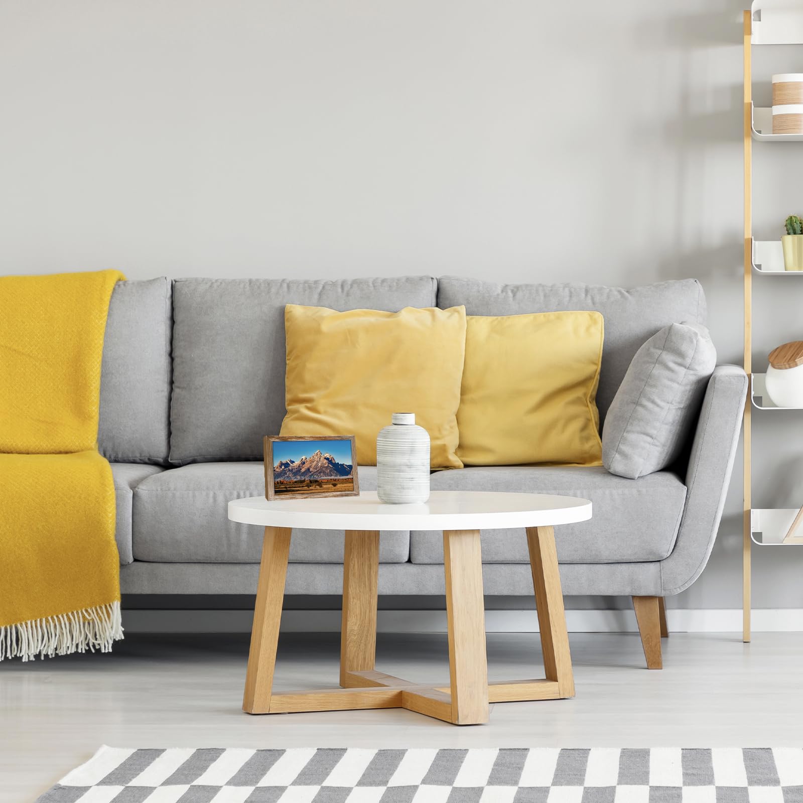 JCJMY 5x9 Picture Frame Rustic Brown for Wall Hanging or Tabletop, Wall Mounting Horizontally or Vertically, 5 x 9 Wall Gallery