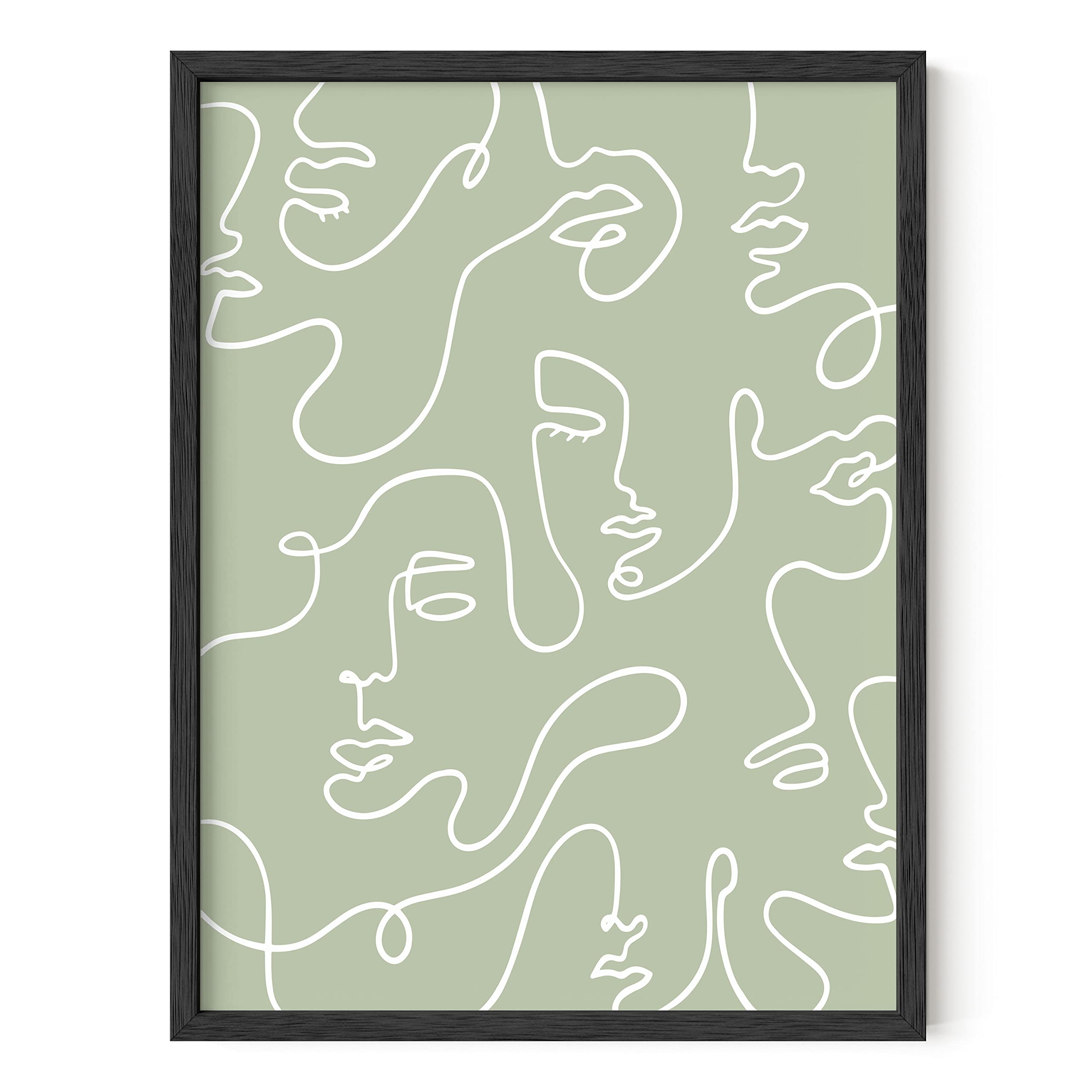Haus And Hues Line Art Wall Decor - Female Figure Wall Art Faces Abstract Poster Faces Wall Art Minimalist Poster Line Drawing W