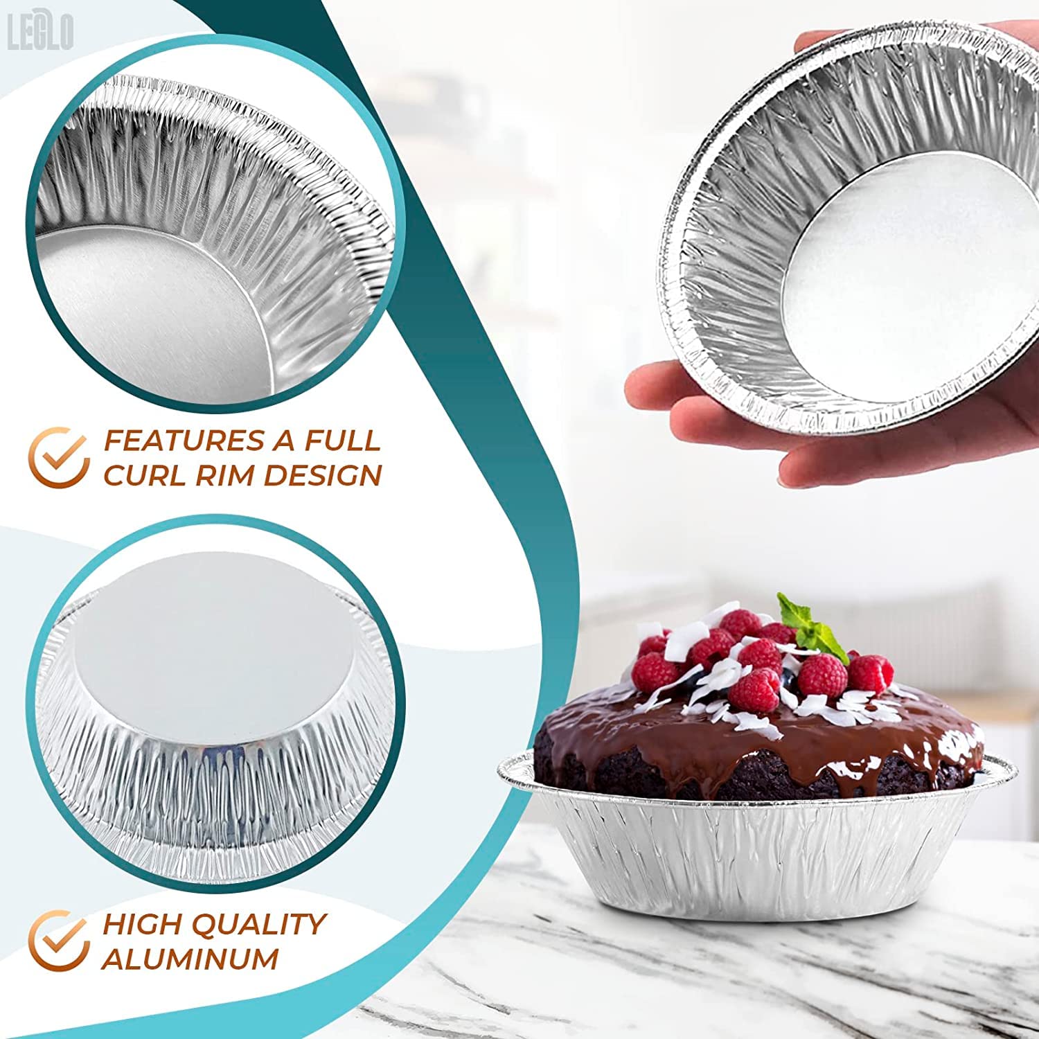 Leglo 200Pcs Aluminum Foil Mini Pie Tins - 3 Inch Pie Pans Small Pie Pans Baking Tins Disposable Aluminum Pans For Restaurant Fo