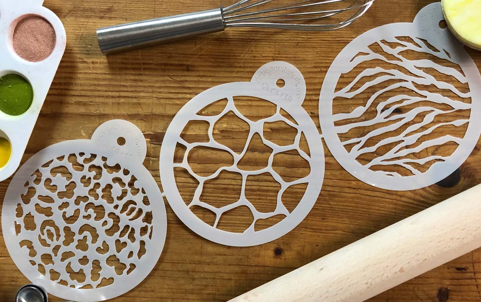 Designer Stencils Cookie Stencil Animal Skins, 4-Inch, Beige/Semi-Transparent