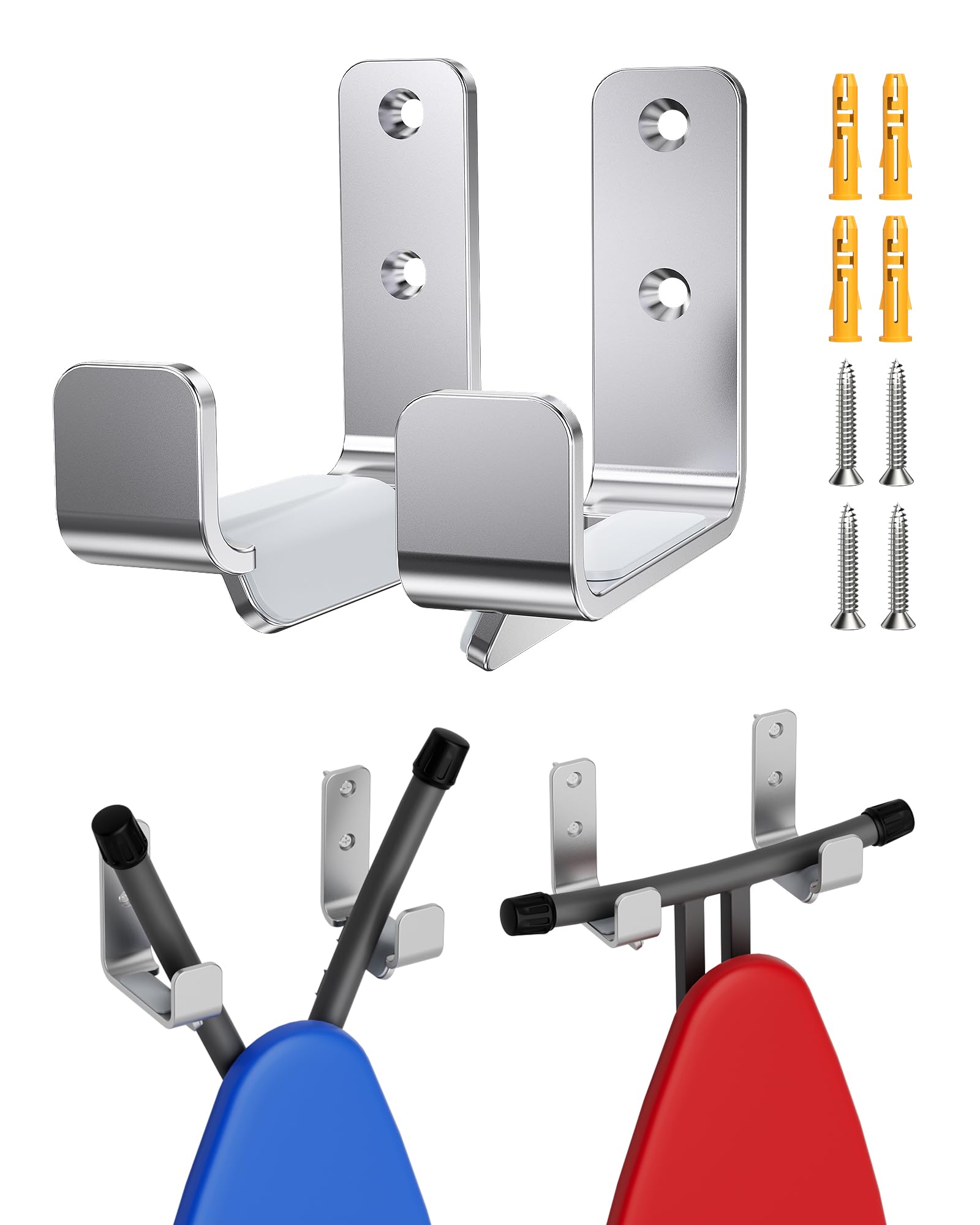 Musvoh Ironing Board Holder Hanger Wall Mount, 304 Stainless Steel Ironing Board Hanger Y T Leg For Adjustable Distance Ironing