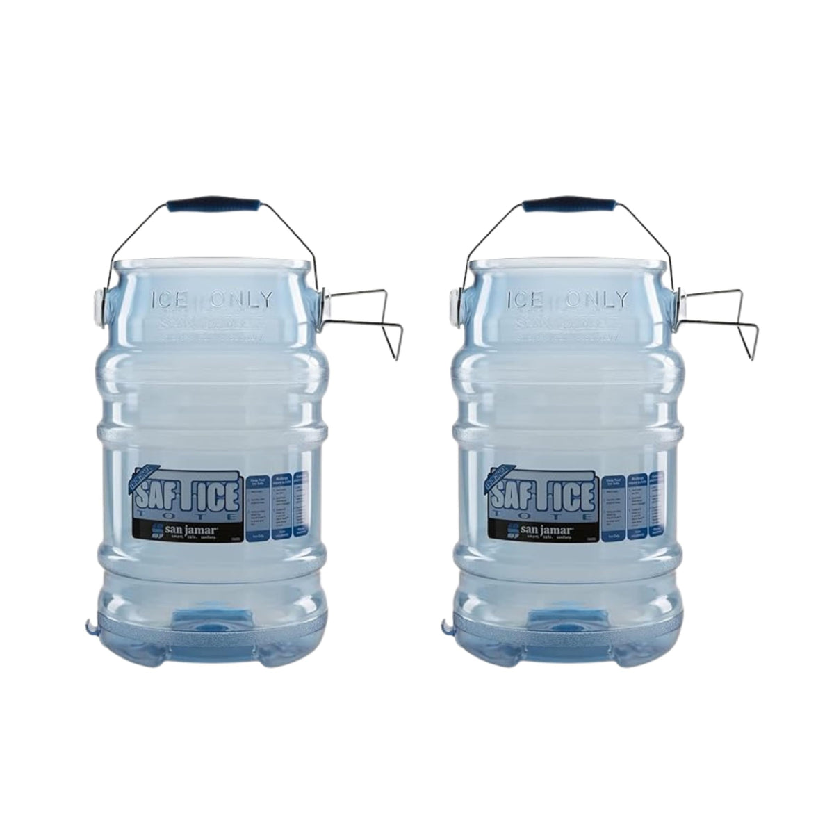 San Jamar Saf-T-Ice Ice Tote With Ice Machine Hanger For Bars, Restaurants, Kitchens, And Fast Food, Polycarbonate, 6 Gallons, B