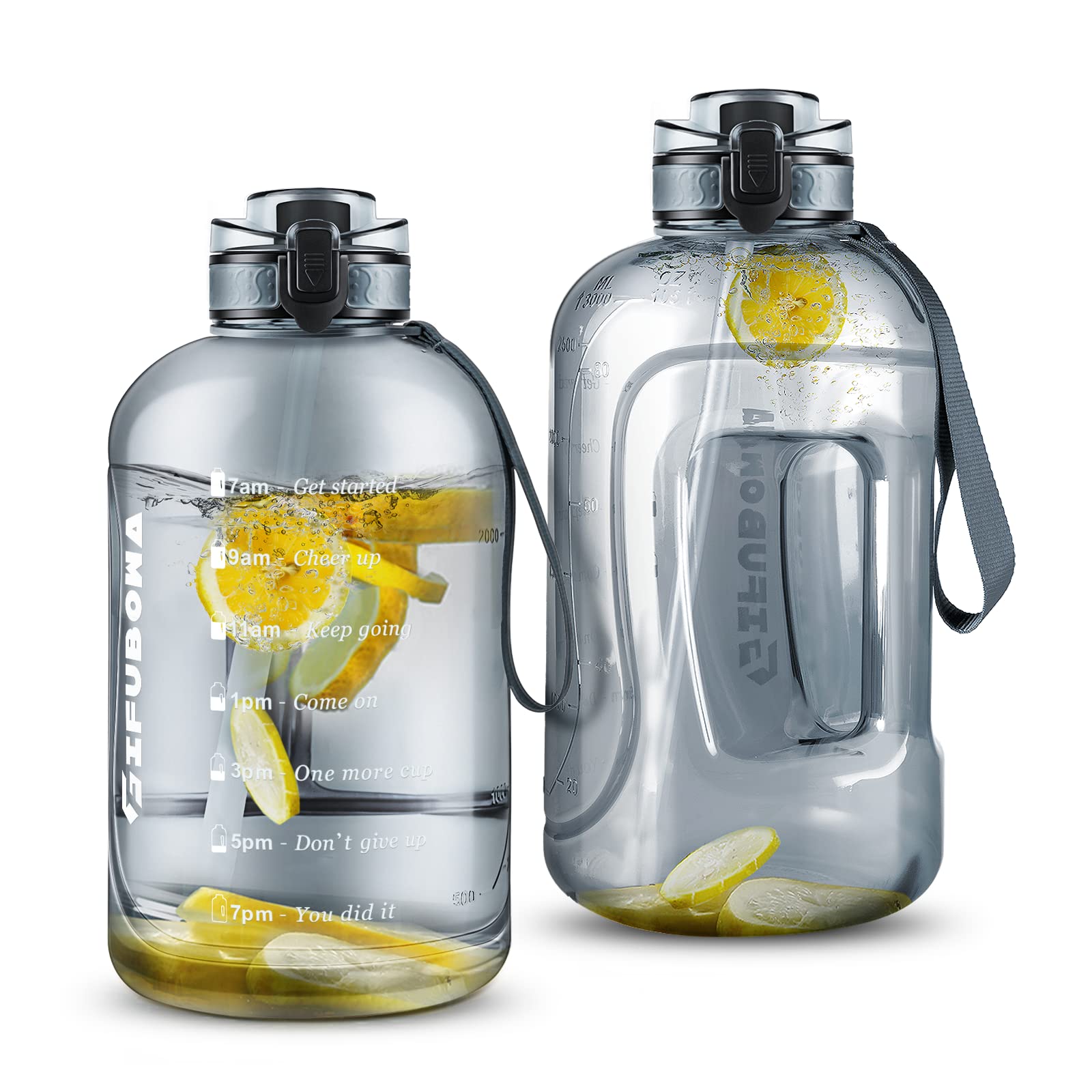 Gifubowa 3L Goal Large Water Bottle With Handle Bpa Free Leakproof Motivational Big Sports Capacity Drink Jug