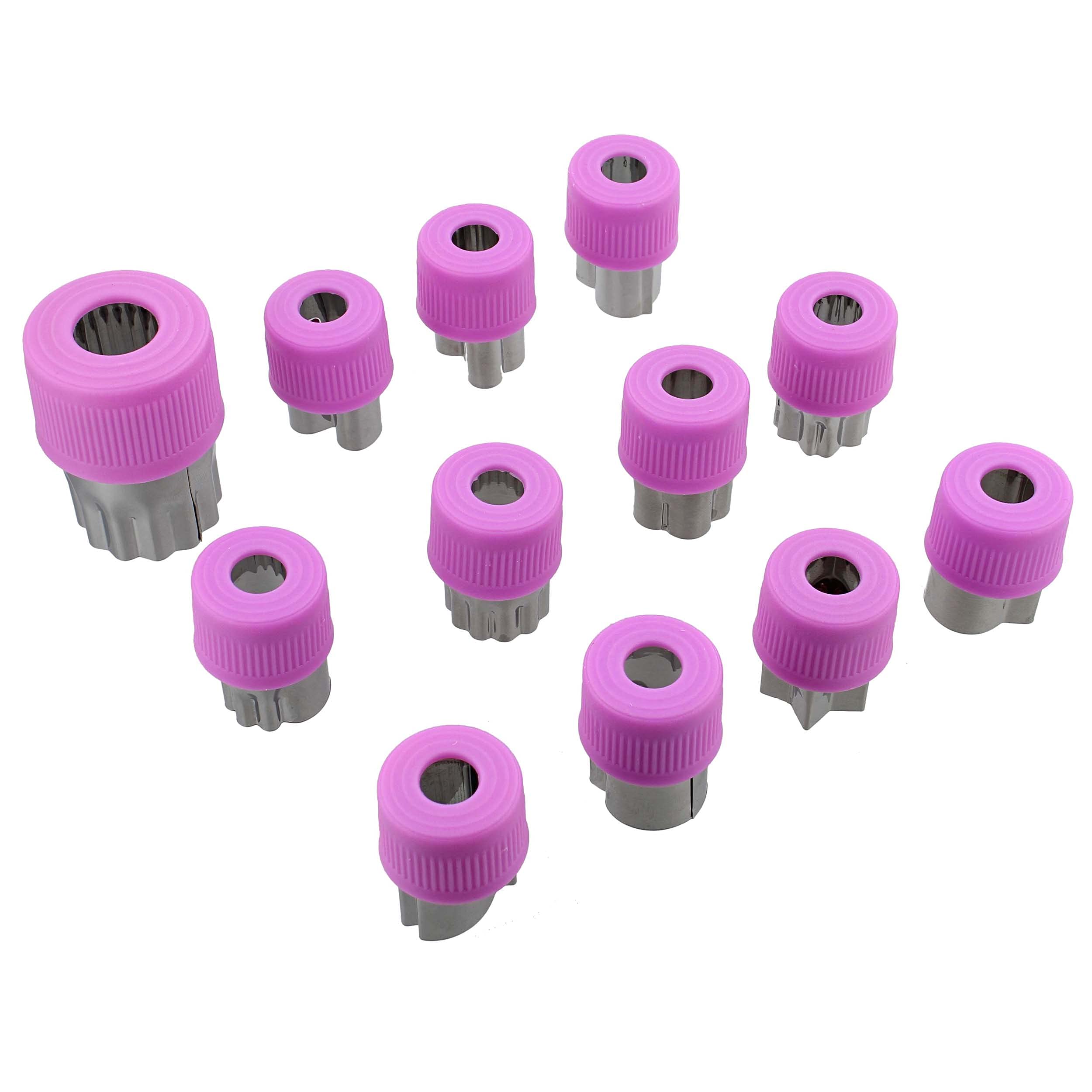 Spec101 Vegetable Chopper - 12Pc Mini Food Chopper With Flower, Animal, And Shape Fruit Cutter Pieces For Treats